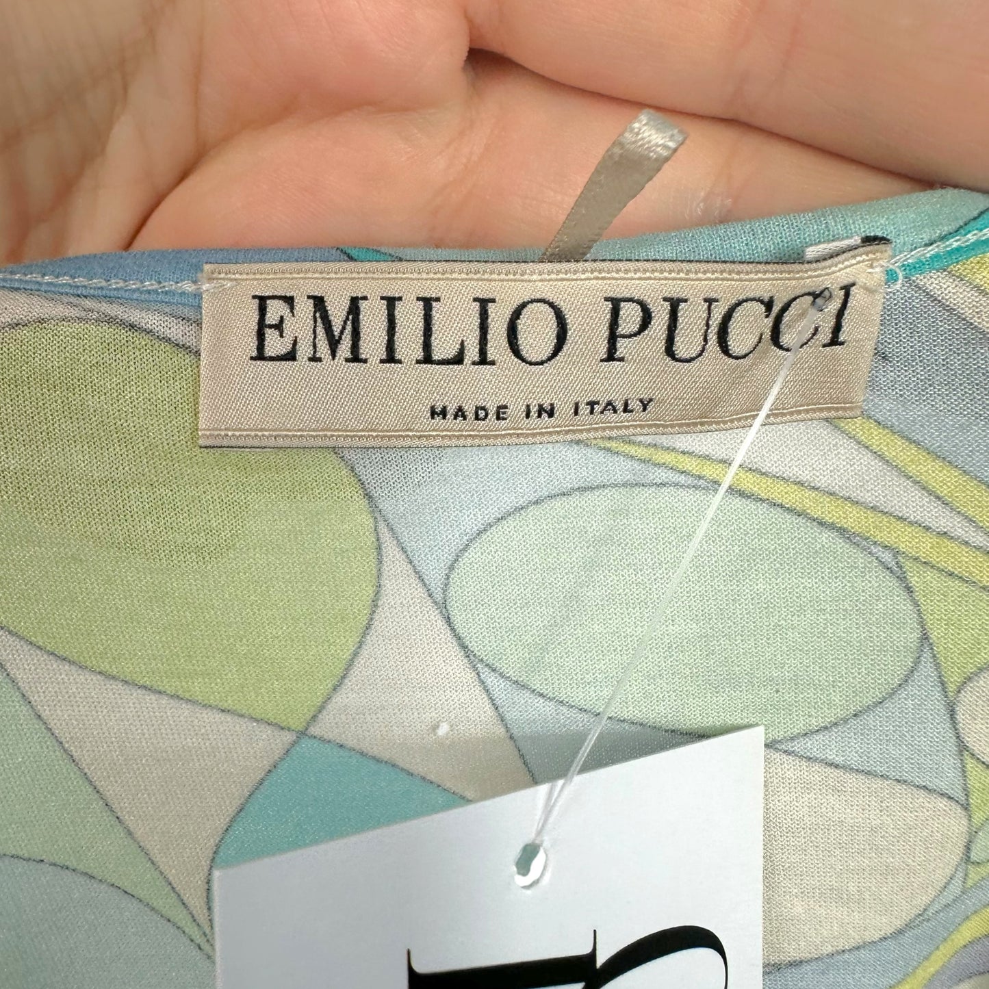 Emilio Pucci Turquoise Green & Purple Printed Dolman Sleeve Blouse Top