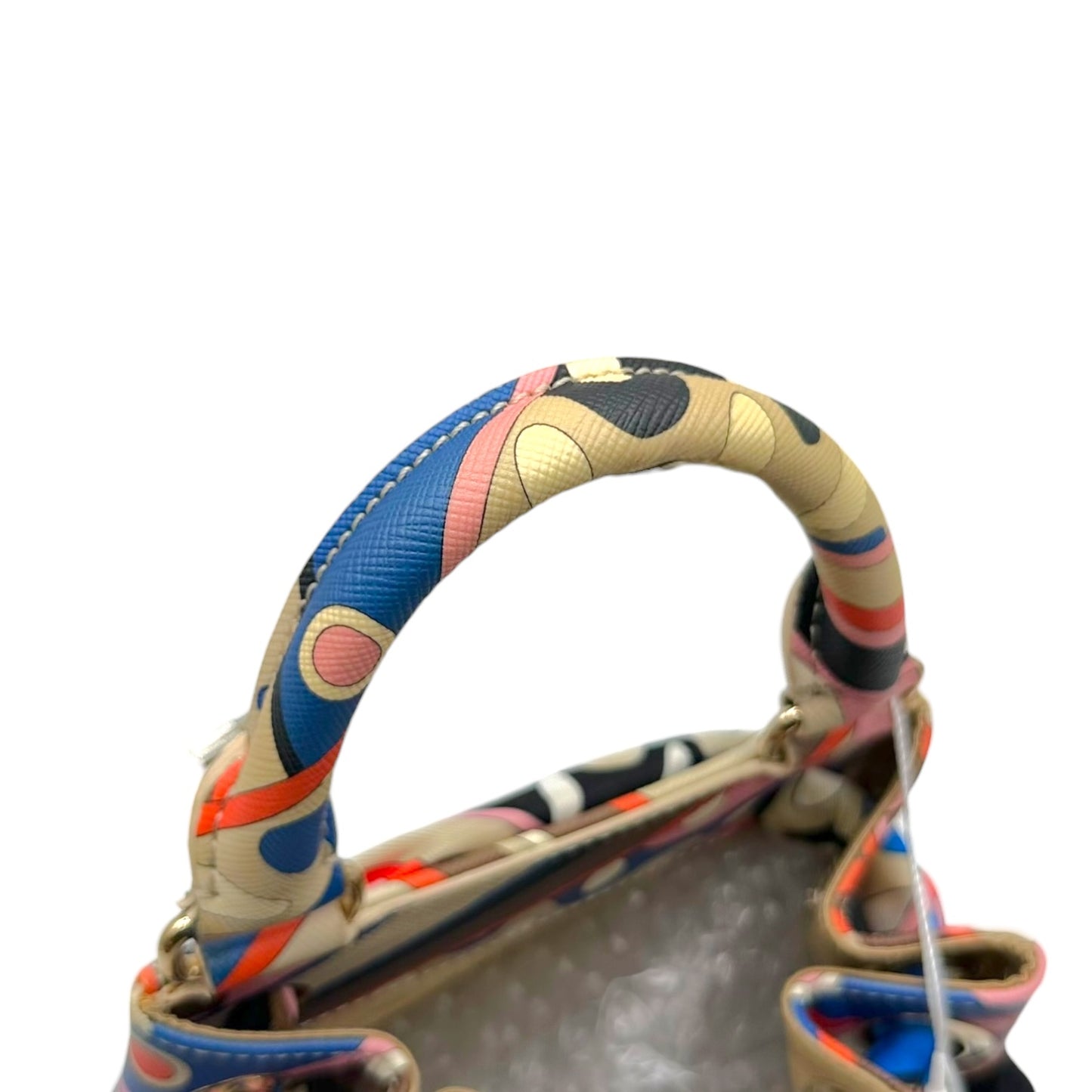 Emilio Pucci Black Multicolor Printed Logo Bucket Bag