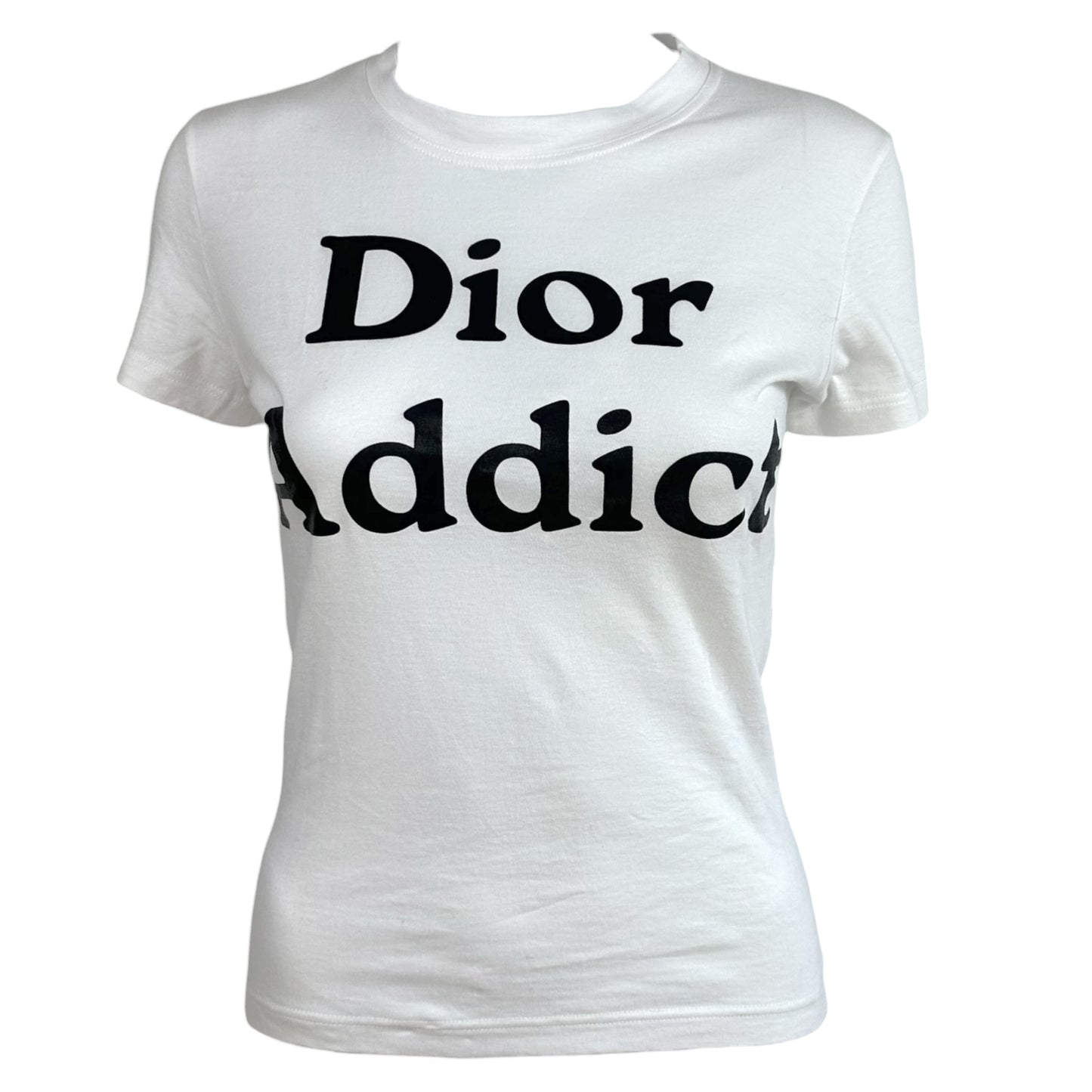 Christian Dior F/W 2002 Black & White Dior Addict Graphic T-Shirt