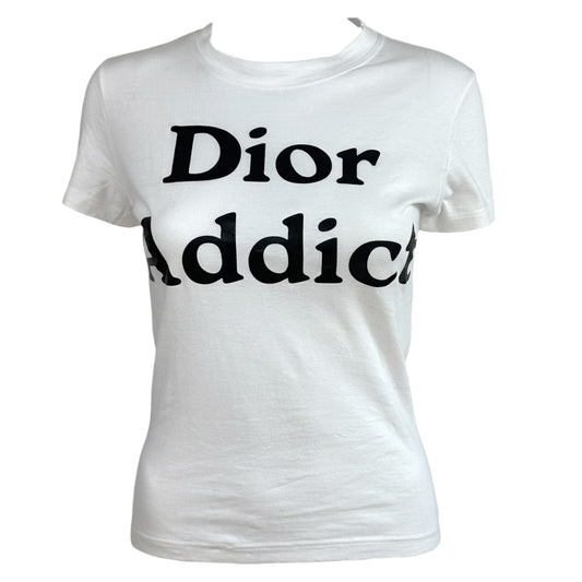 Christian Dior F/W 2002 Black & White Dior Addict Graphic T-Shirt