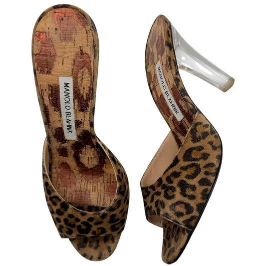 Manolo Blahnik Leopard Print Lucite Heeled Mules - Outfit Repeater
