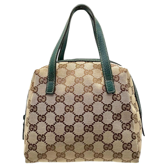 Gucci Pochette Bag Tan Monogram Forest Green Leather