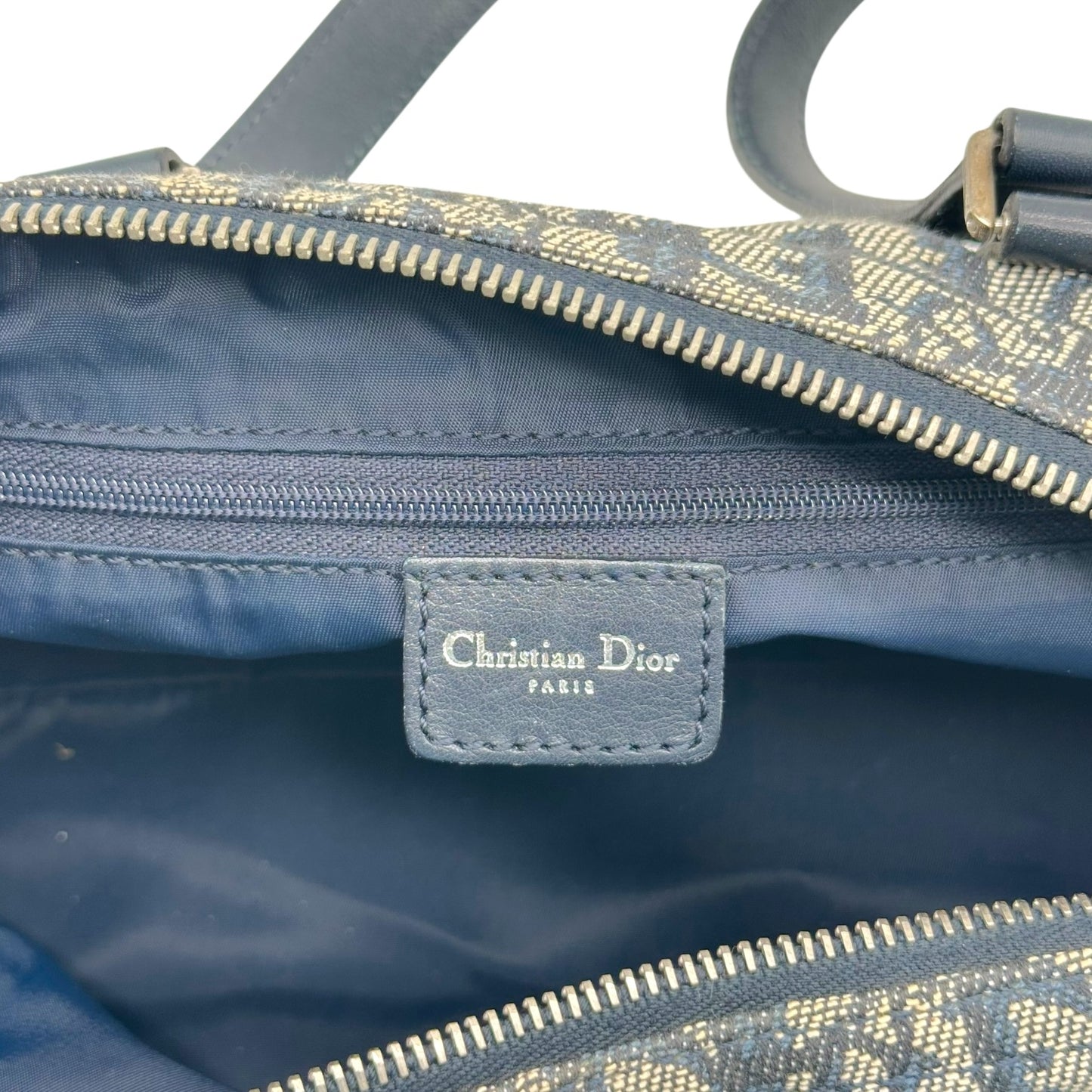 Christian Dior Navy Blue Trotter Monogram Shoulder Bag