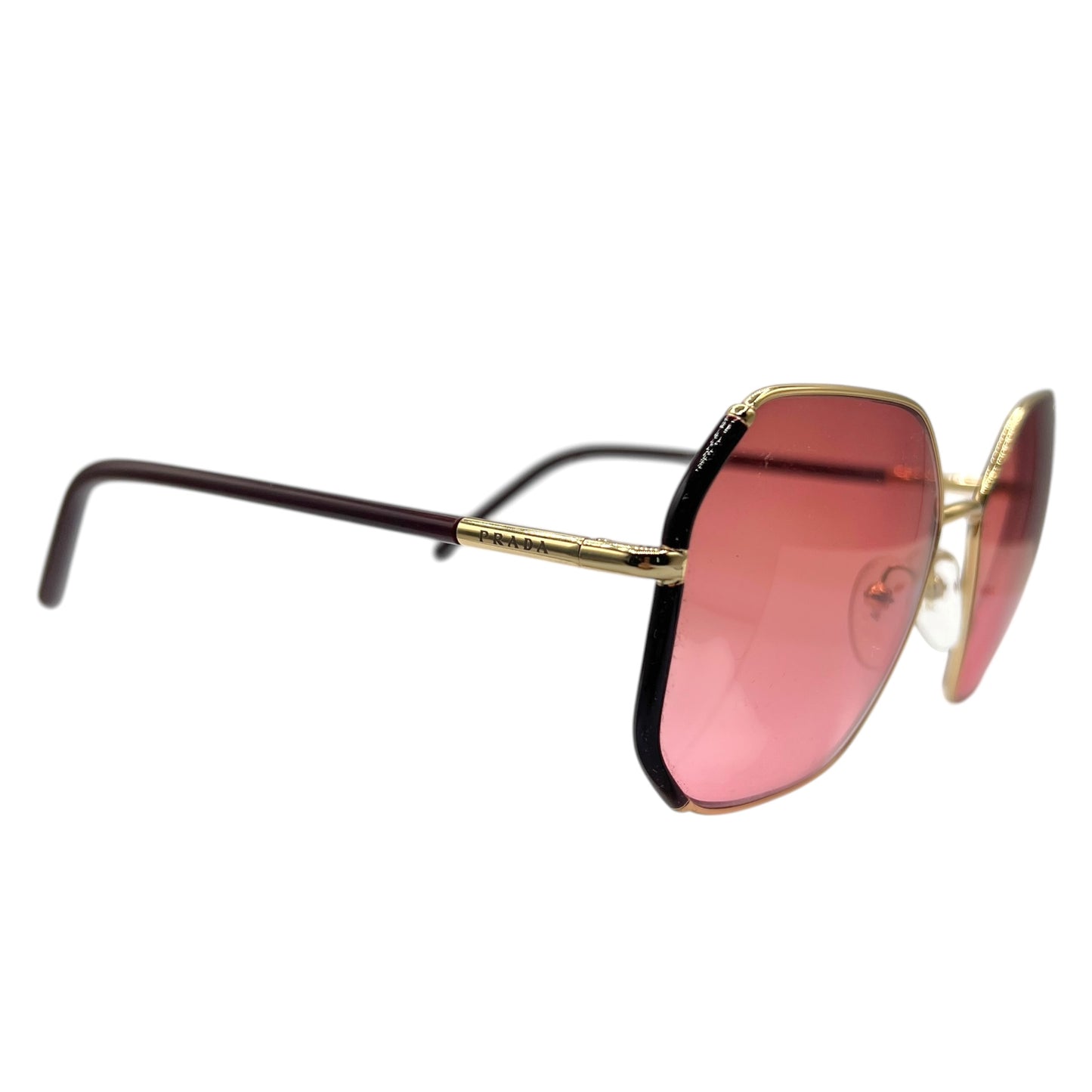 Prada 58017 Pink Oversized Retro Sunglasses w/ Case