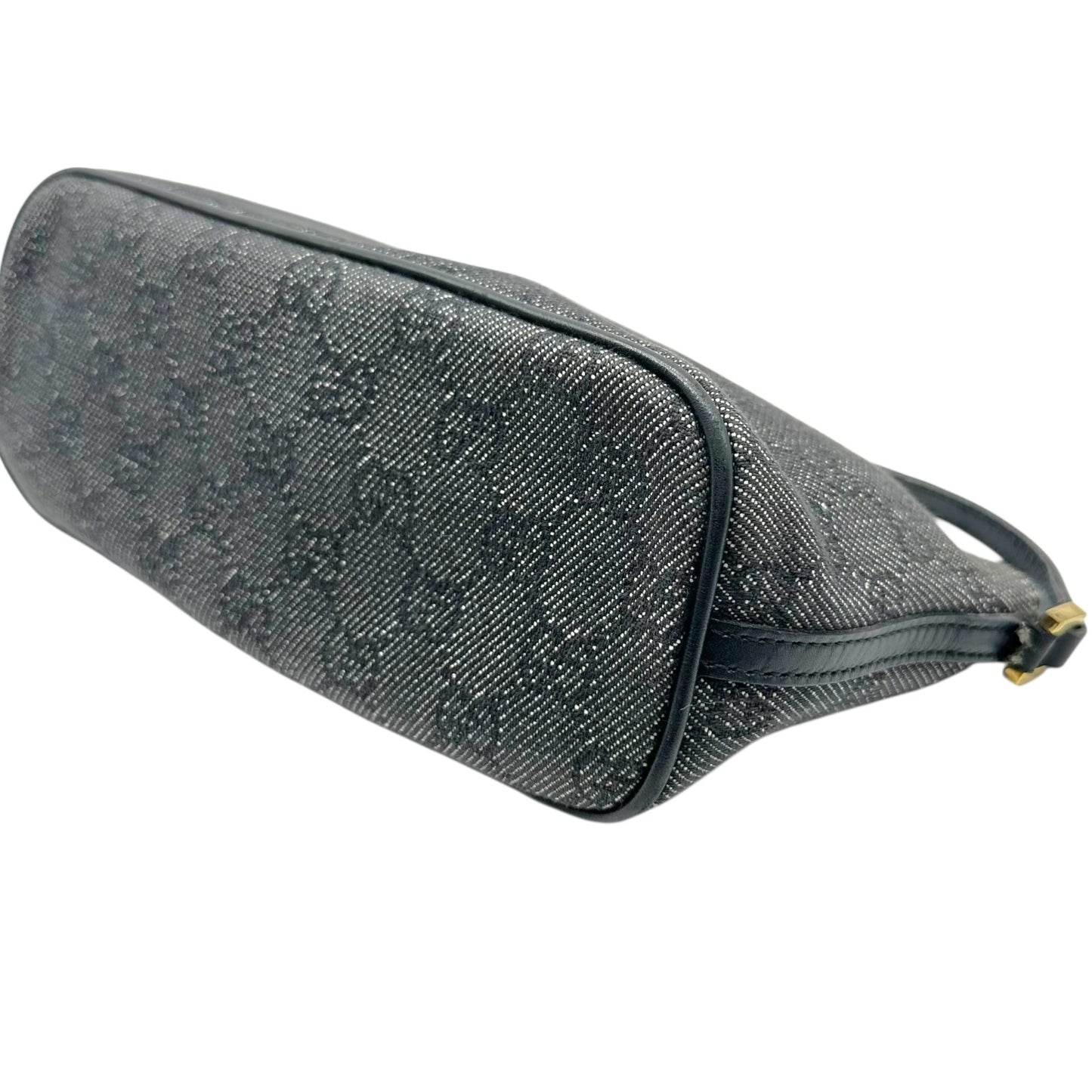 Gucci Gray Denim Monogram Boat Pochette Mini Bag