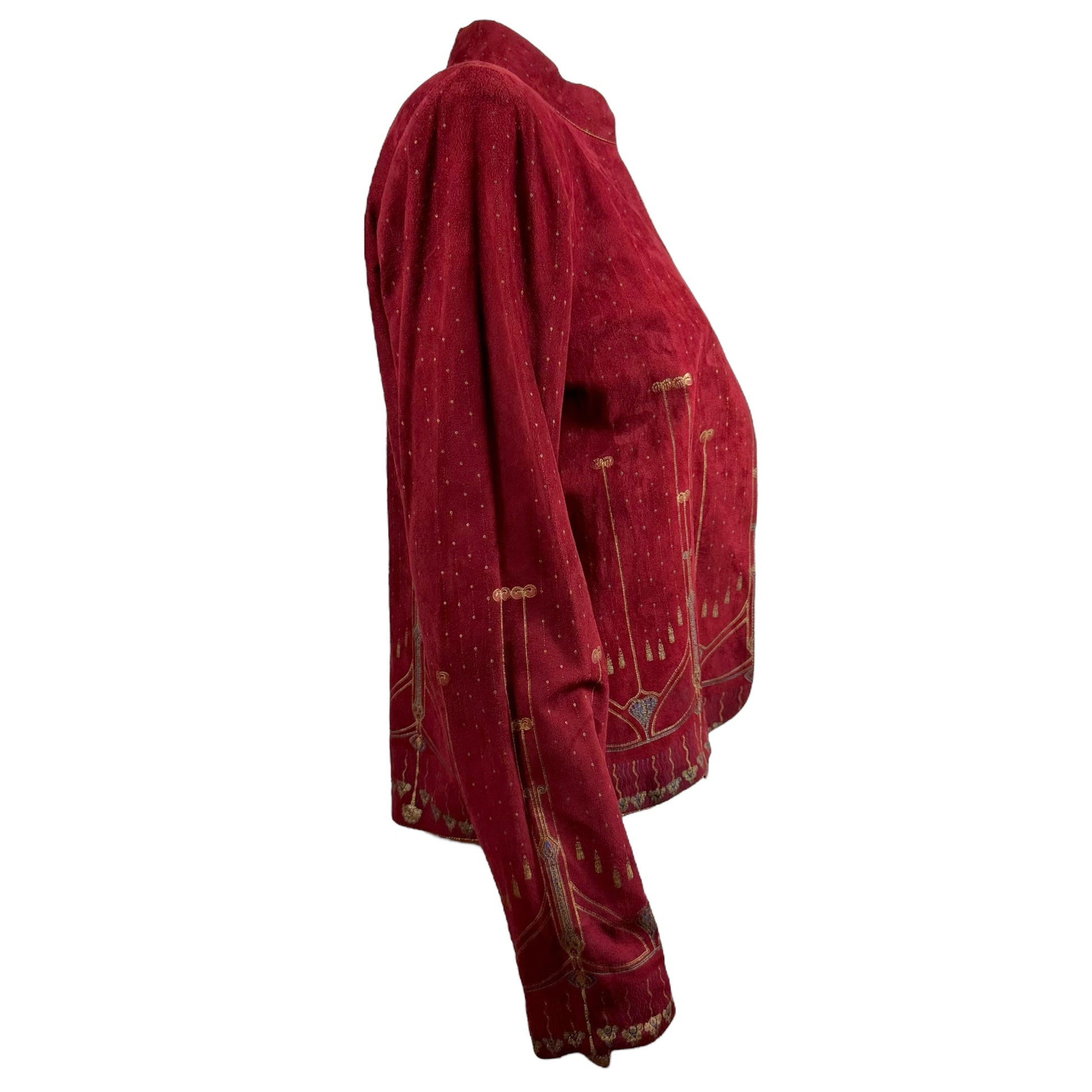 Roberto Cavalli Painted Red Suede Jacket - Outfit Repeater