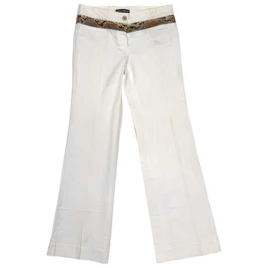 Dolce & Gabbana S/S 2005 White Python Trim Trousers - Outfit Repeater