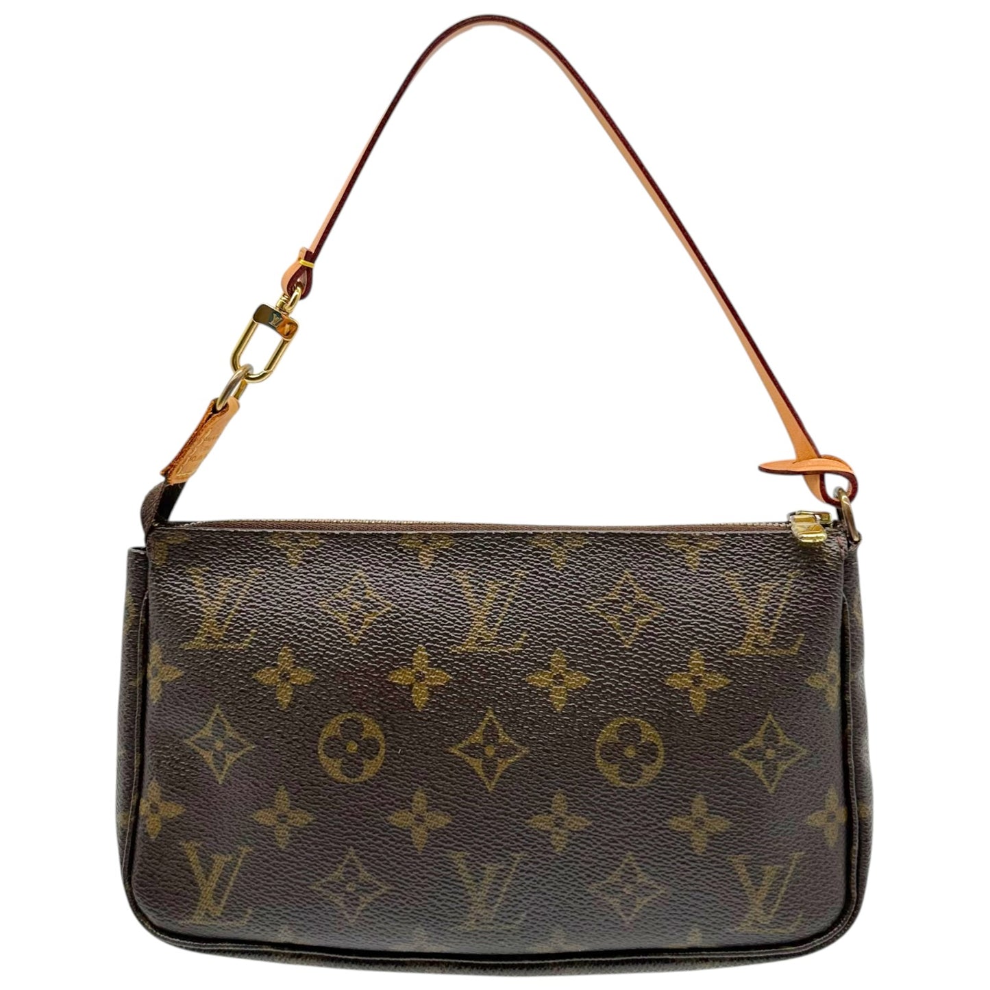 Louis Vuitton Monogram Pochette Bag Brown Tan
