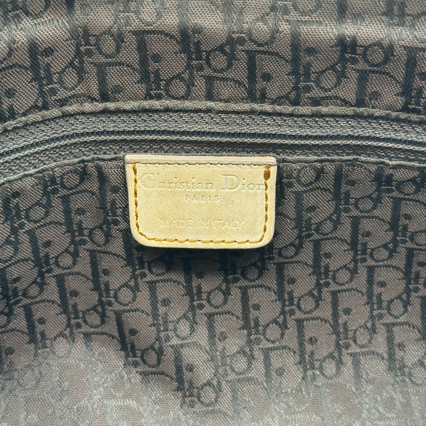 Christian Dior Ivory Leather Gaucho Shoulder Bag