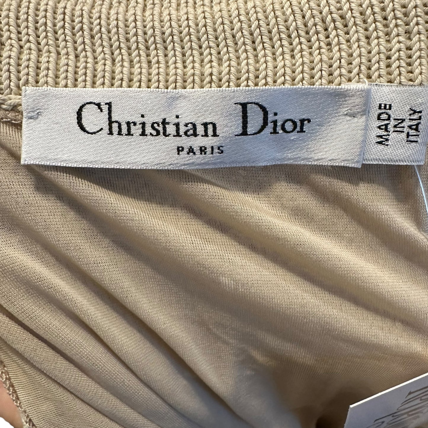 Christian Dior Ivory Knit Midi Skirt A-Line Early 2000s