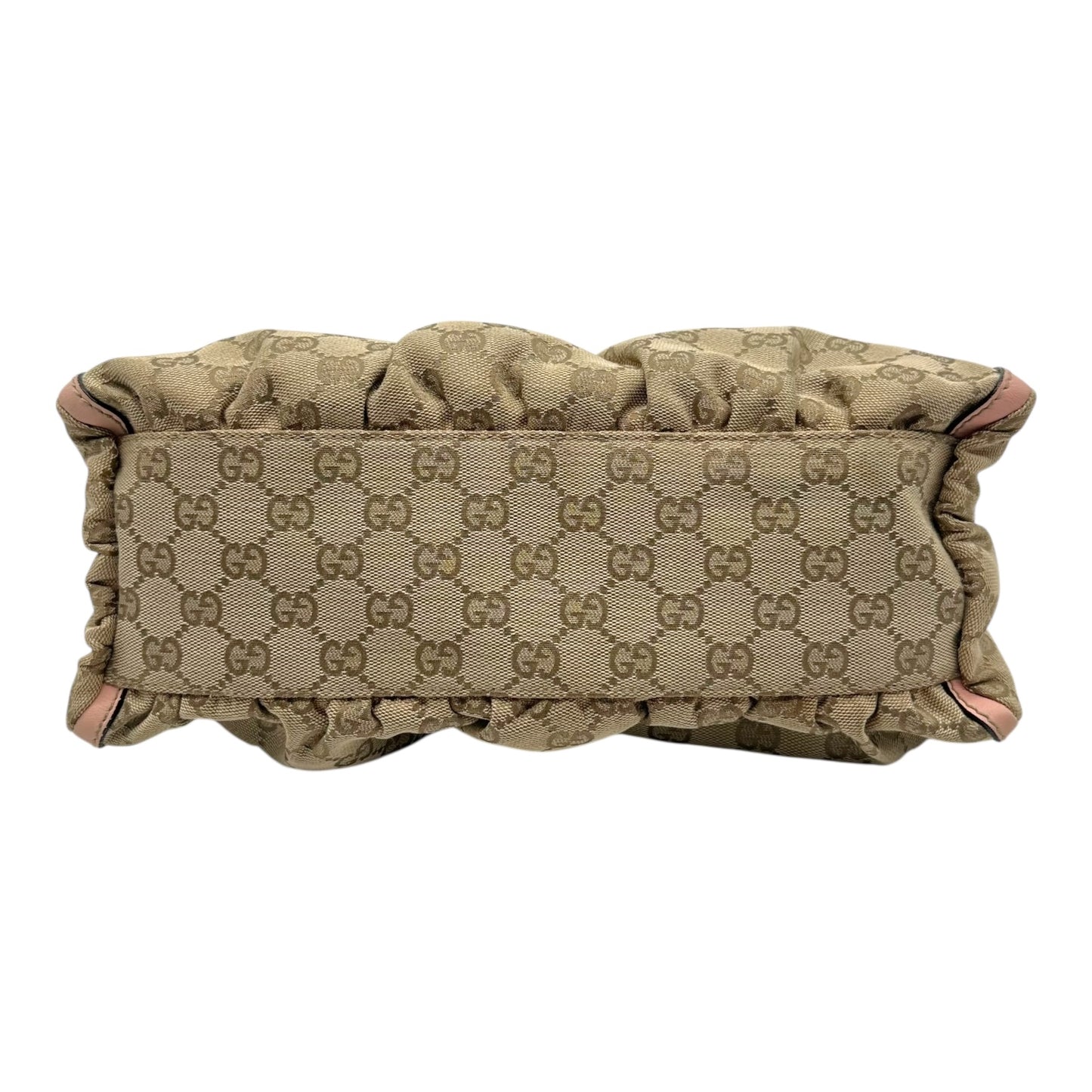 Gucci Tan Monogram & Pink Leather Small Abby Hobo Bag