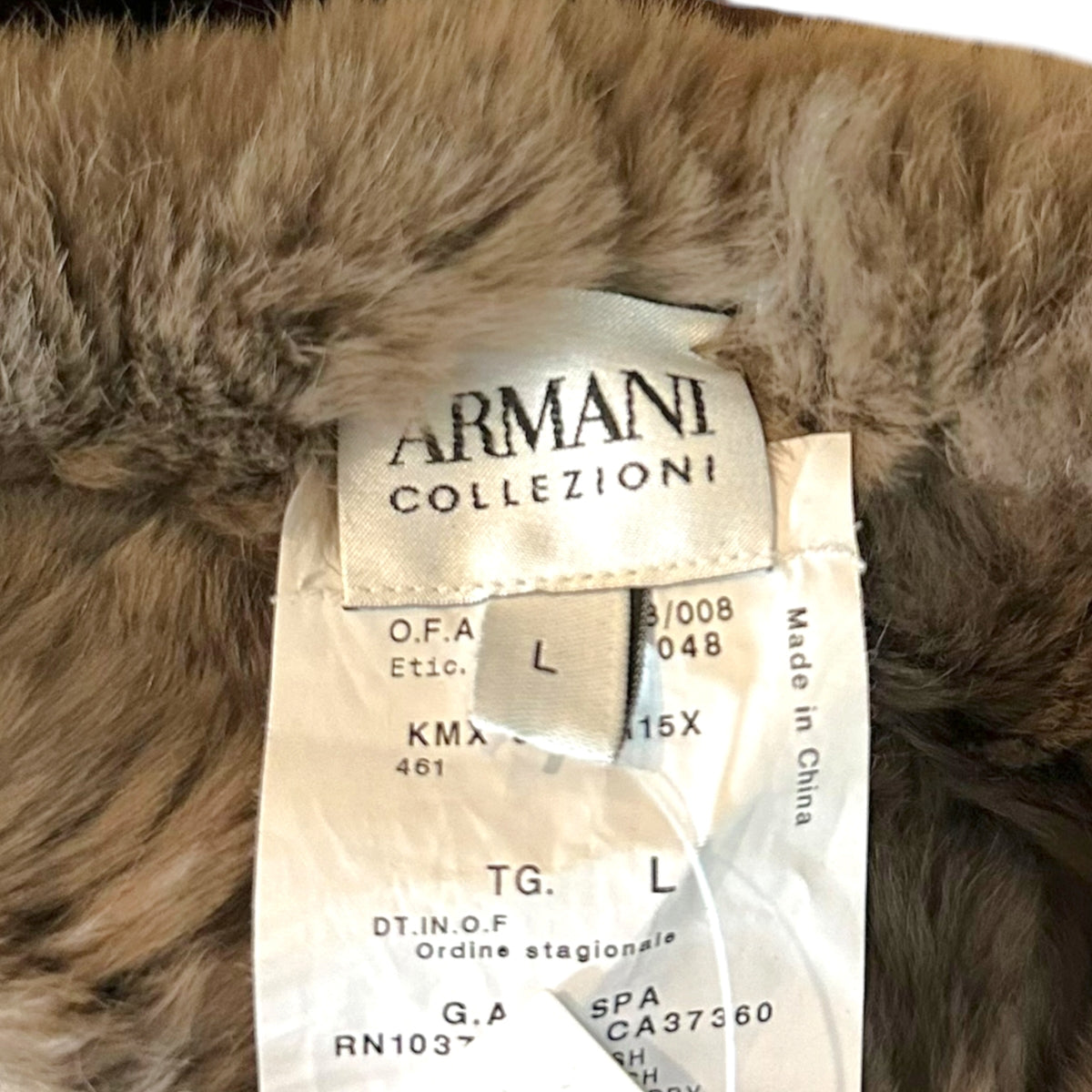 Armani Collezioni Gray Rabbit Fur Shawl