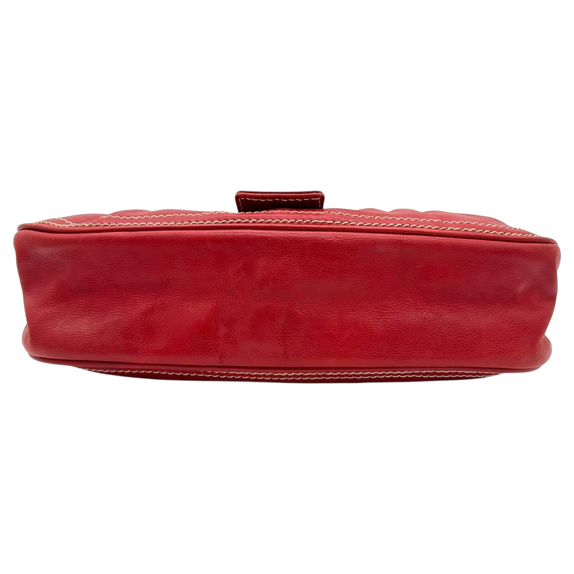 Celine Red Leather Buckled Shoulder Bag - Outfit Repeater