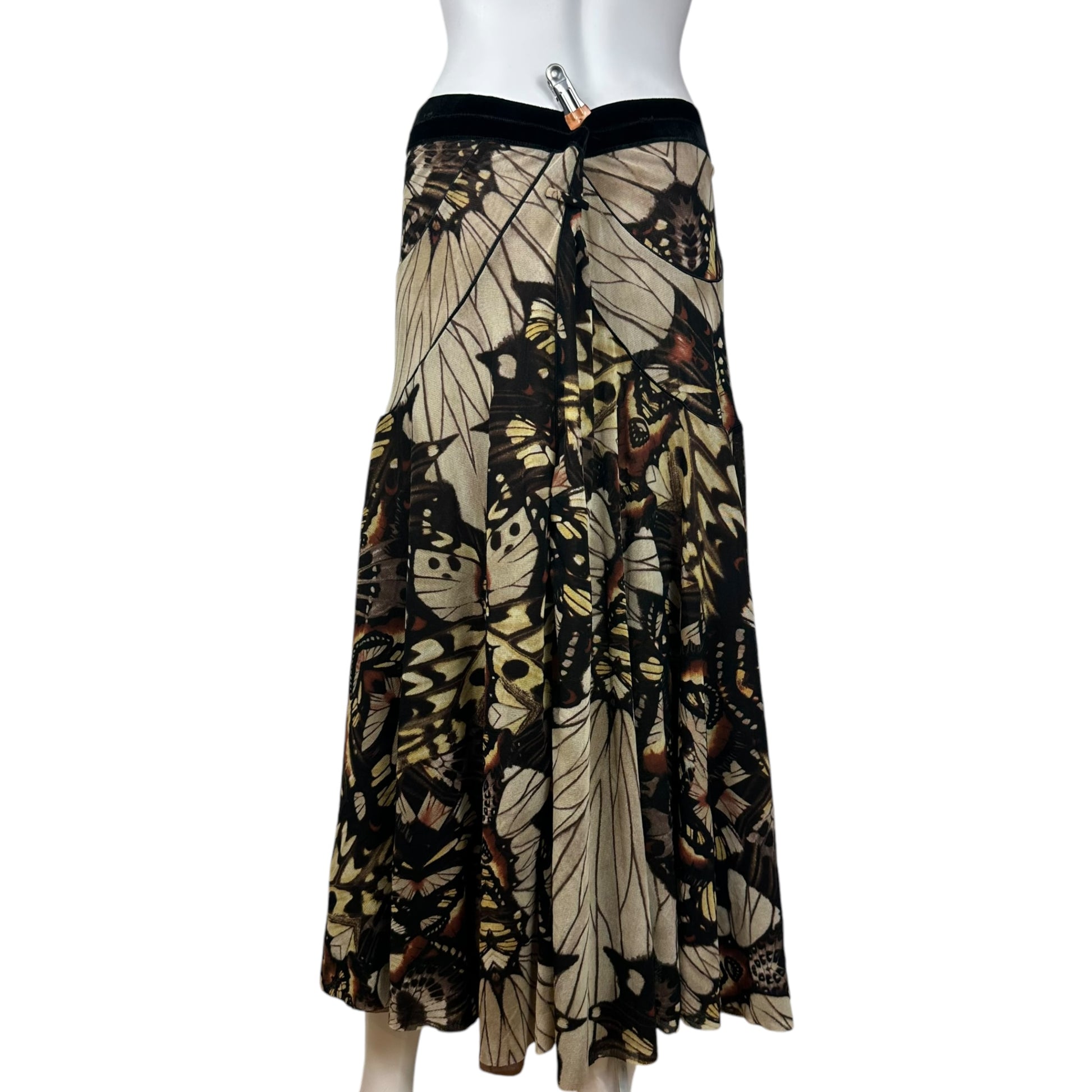 Jean Paul Gaultier S/S 2003 Butterfly Print Mesh Midi Skirt - Outfit Repeater