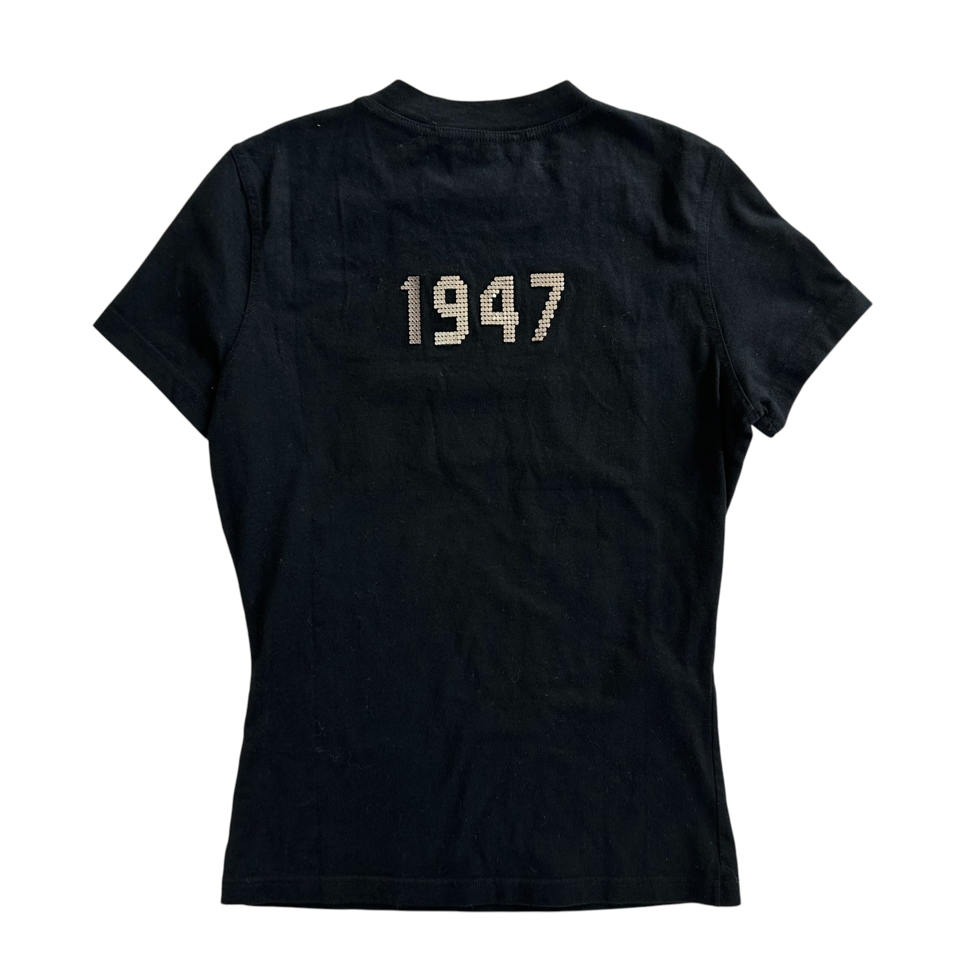 Christian Dior F/W 2003 J'Adore Dior Black Chainmail Logo T-Shirt - Outfit Repeater