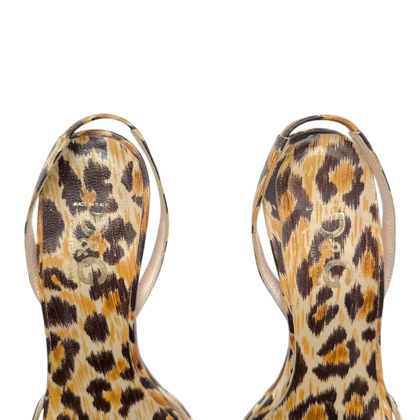 D&G Dolce & Gabbana Leopard Print Flower Leather Sandal Heels