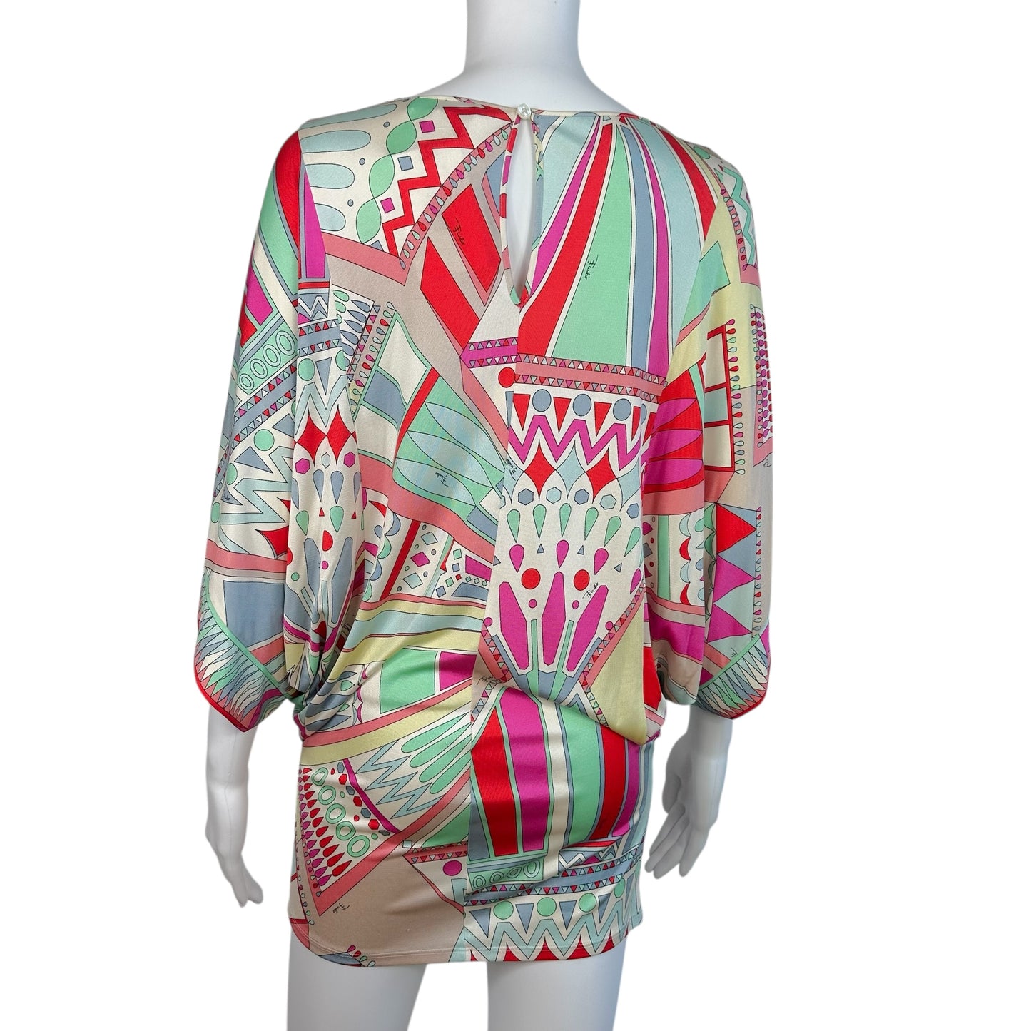 Emilio Pucci Multicolor Printed Silk Dolman Blouse - Outfit Repeater