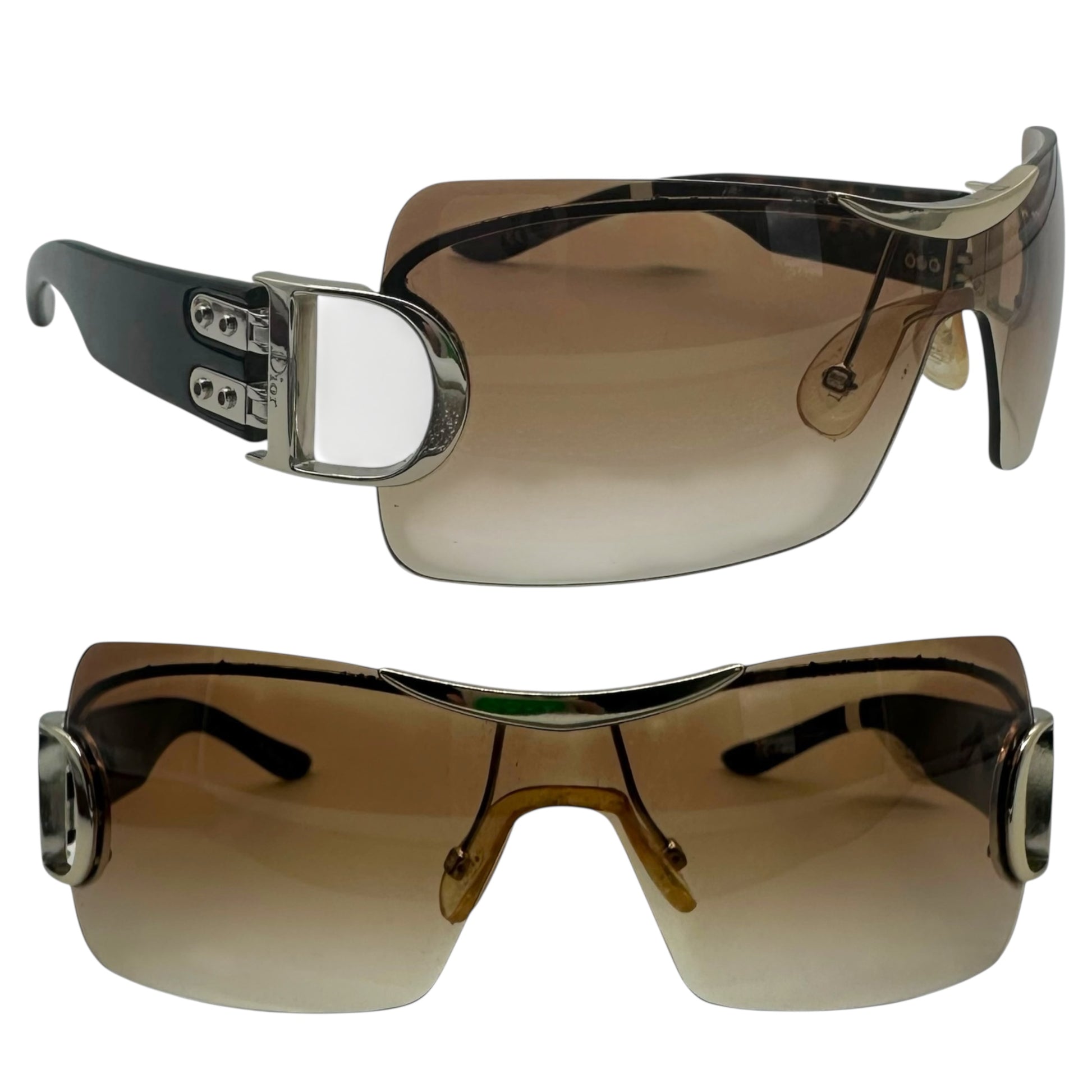 Christian Dior Brown Airspeed Rimless Shield Sunglasses - Outfit Repeater