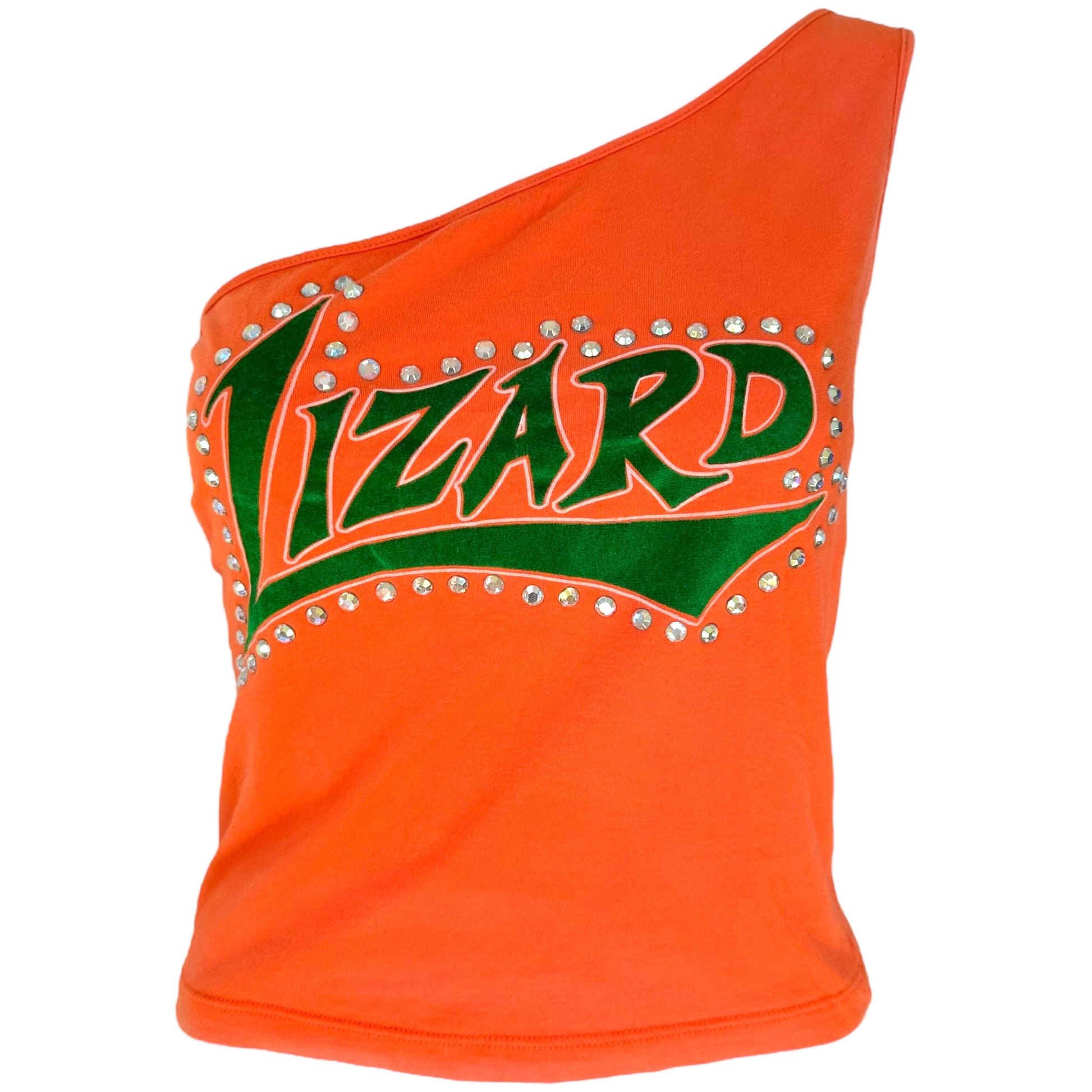 D&G Dolce & Gabbana Orange Lizard One Shoulder Tank Top - Outfit Repeater