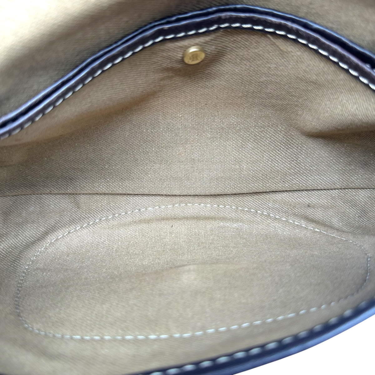 Celine Denim Shoulder Bag Khaki Green Triomphe Monogram