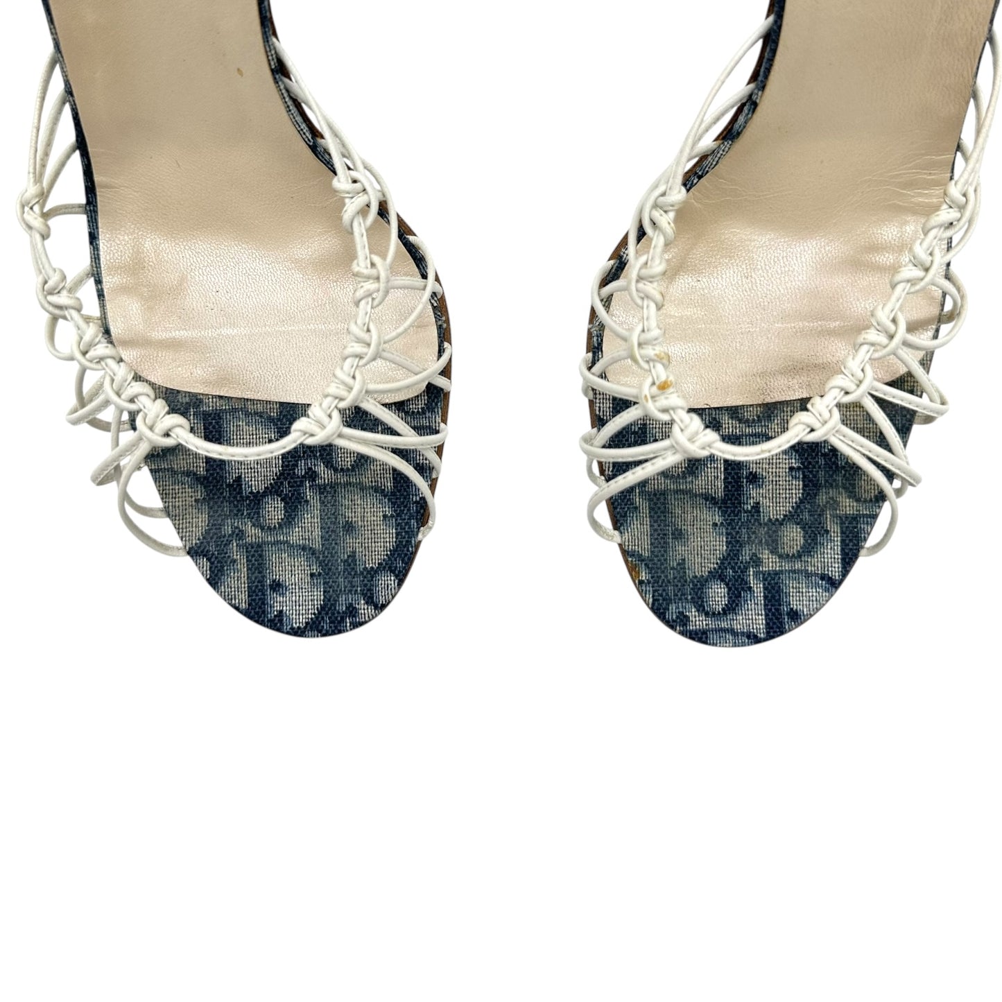Christian Dior Blue Trotter Monogram Heeled Sandals