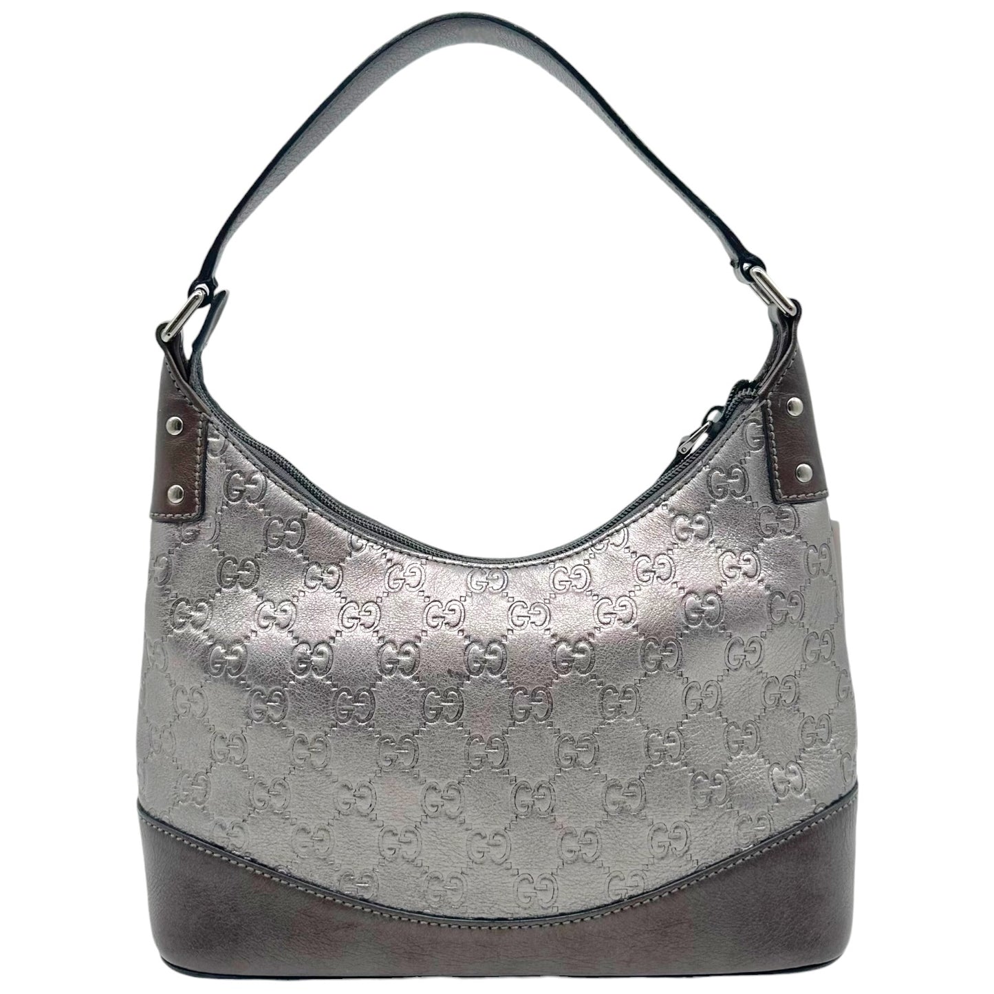 Gucci Metallic Silver Guccissima Shoulder Bag