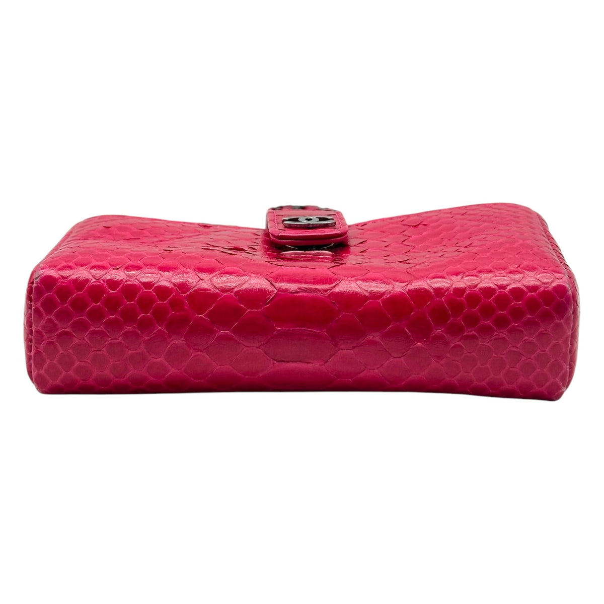 Chanel Python Crossbody Mini Bag Hot Pink Silver