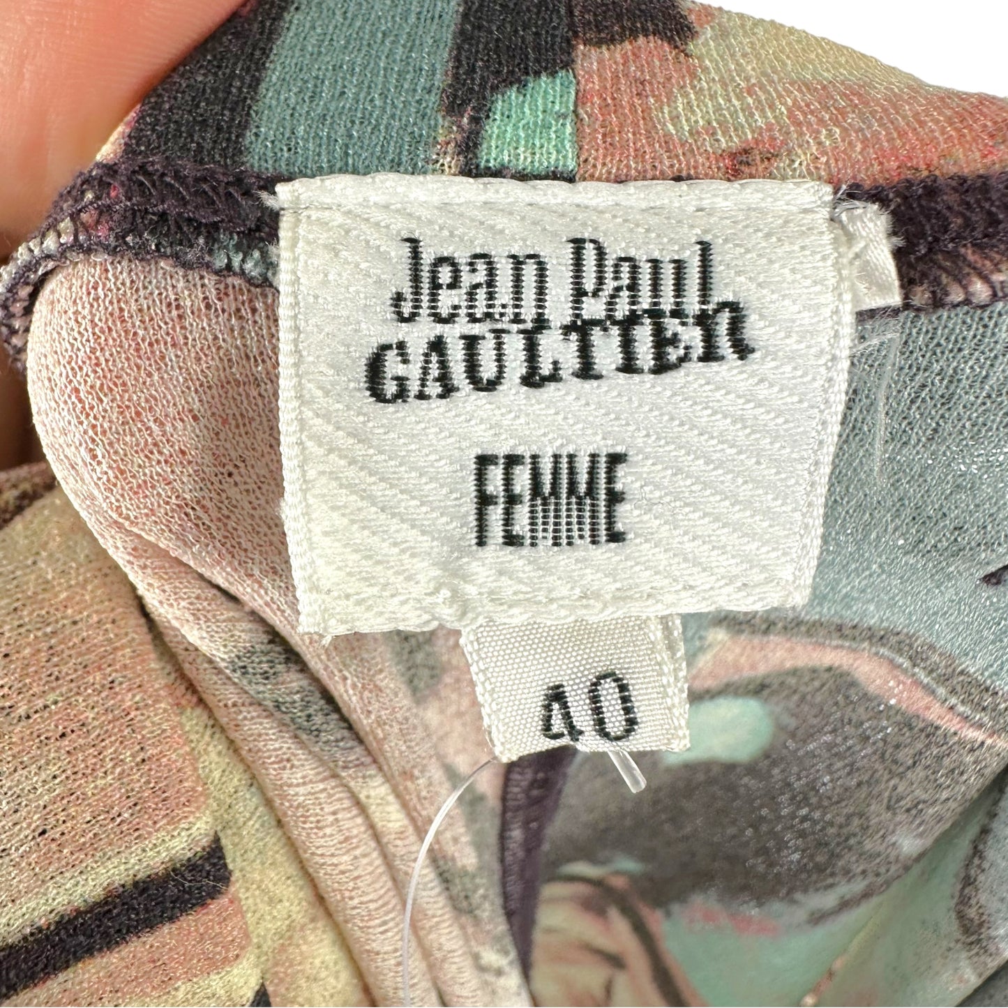 Jean Paul Gaultier Mini Dress Blue Pink Graphic Print