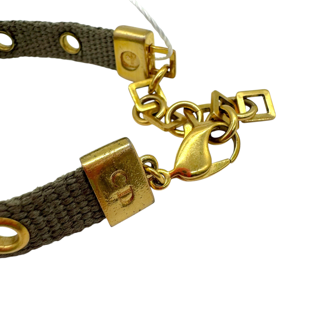 Christian Dior Khaki Gold Logo Bracelet
