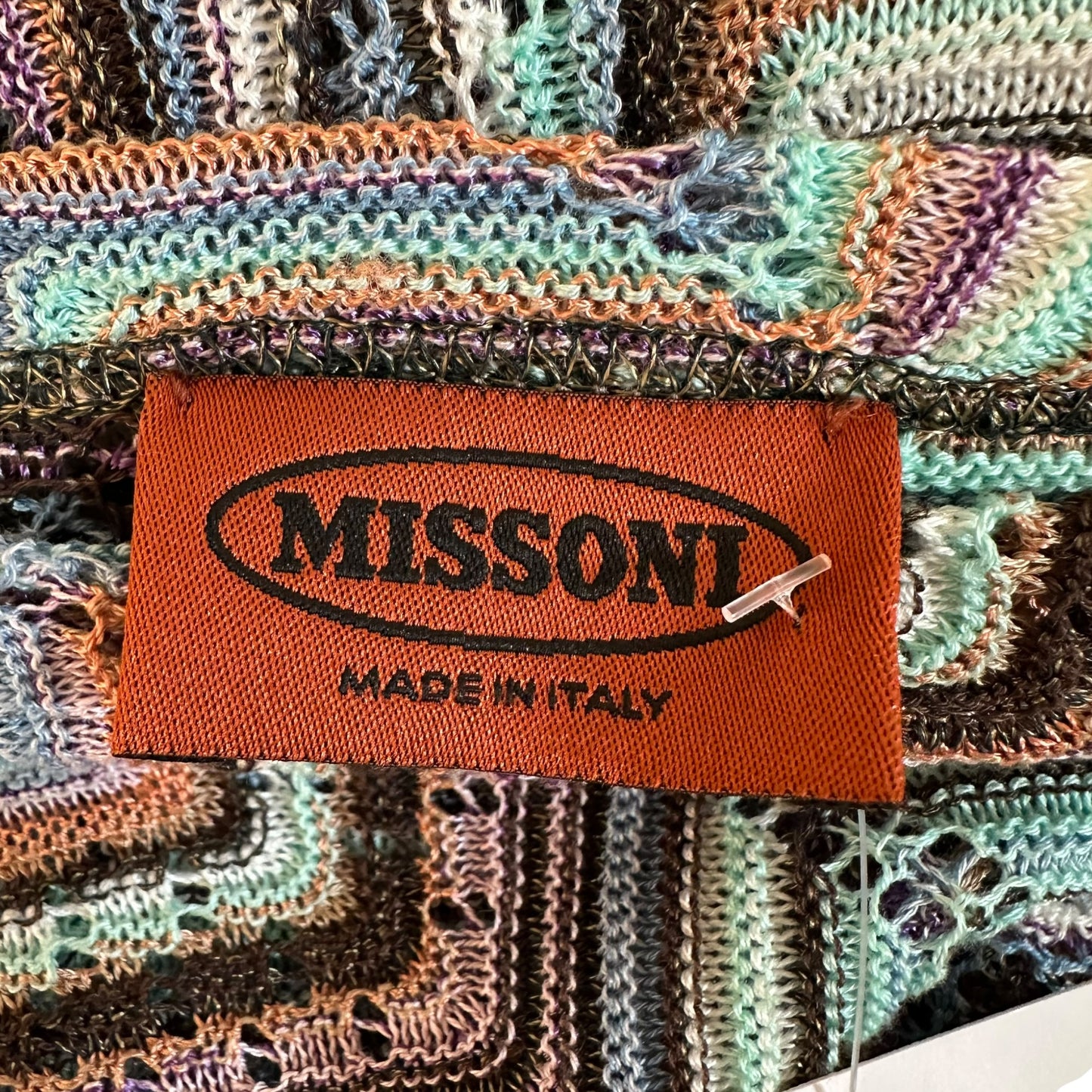 Missoni Teal & Purple Multi Chevron Knit Poncho