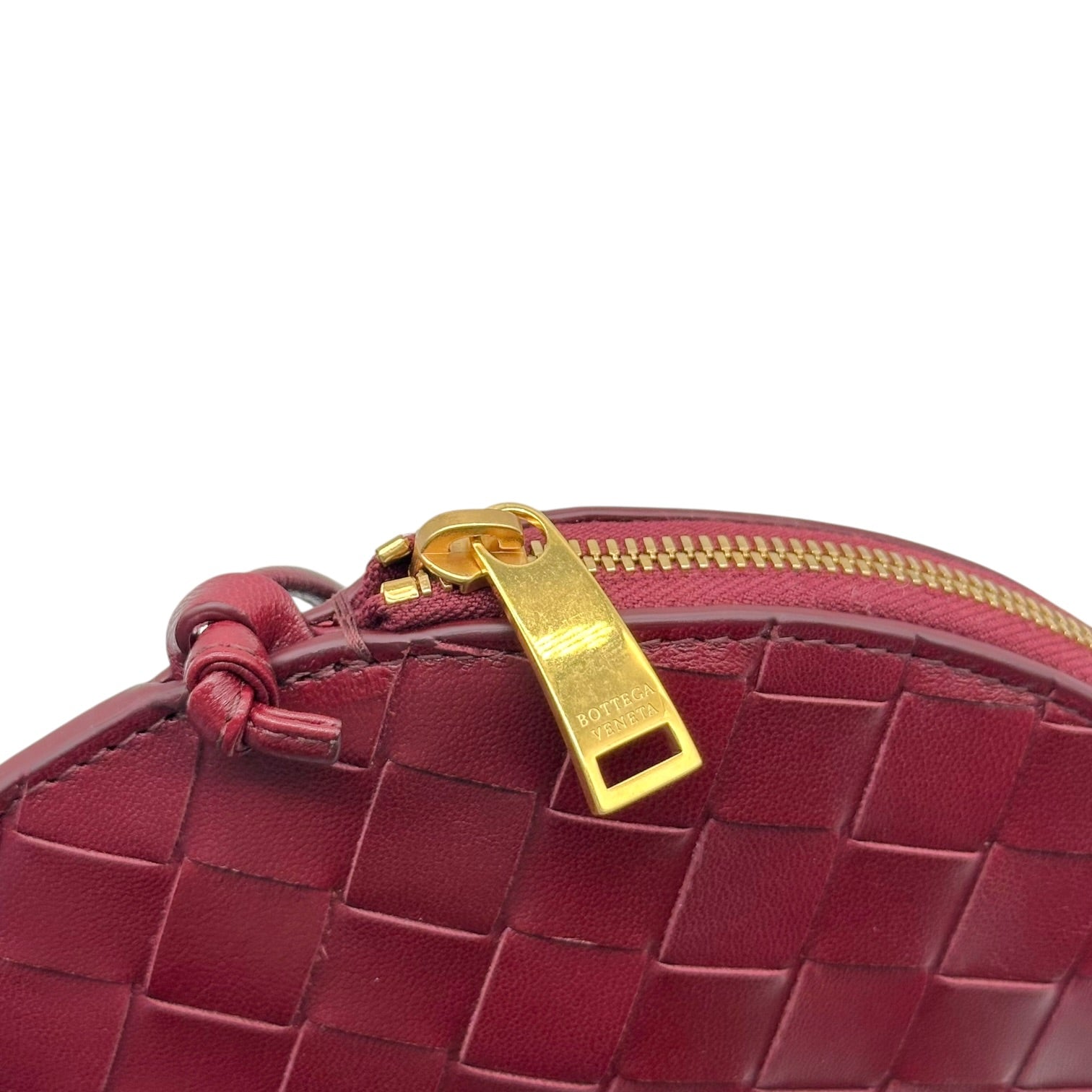 Bottega Veneta Circle Crossbody Mini Bag Burgundy Leather
