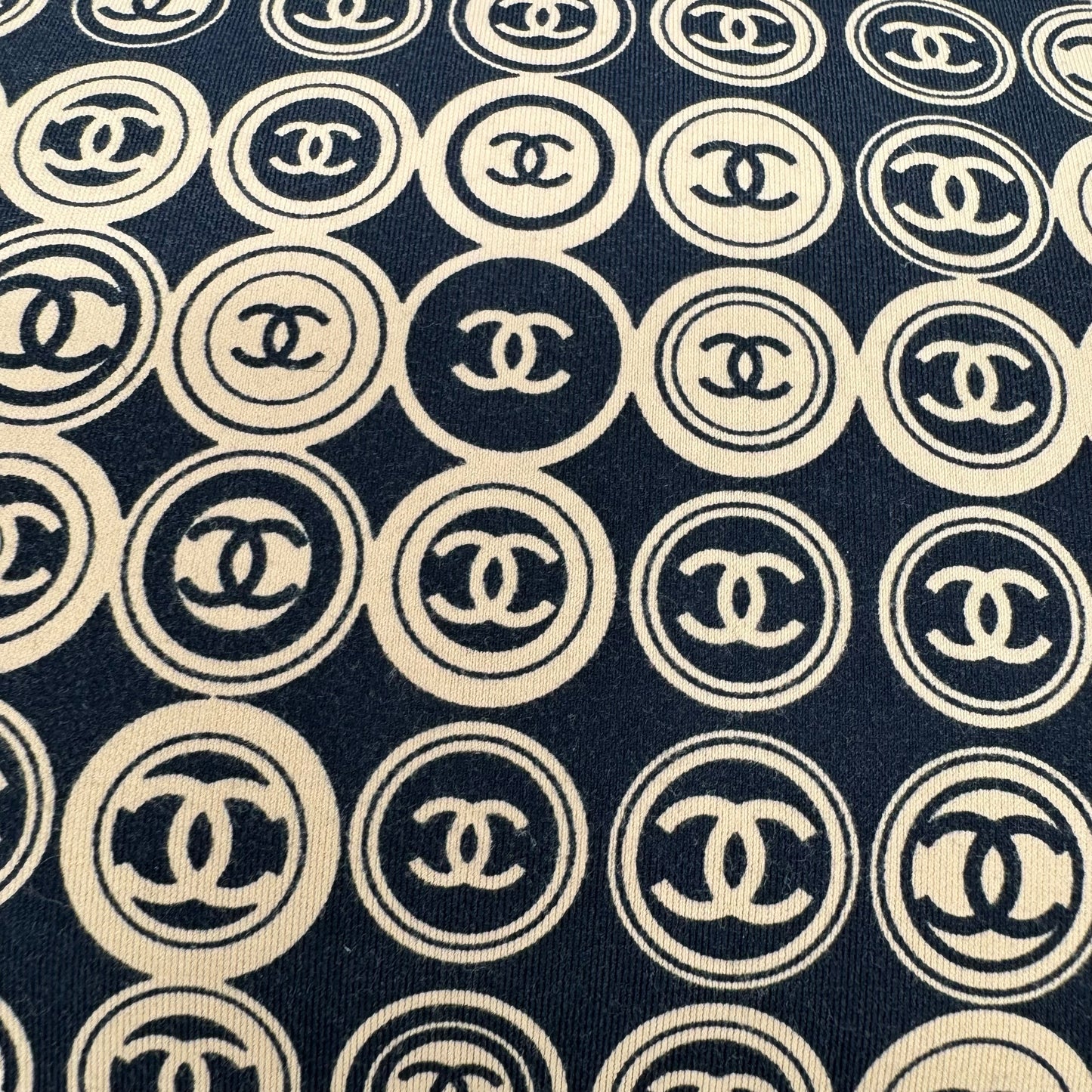 Chanel A/W 2003 Beige & Black Logo Print Oversized Clutch Bag - Outfit Repeater