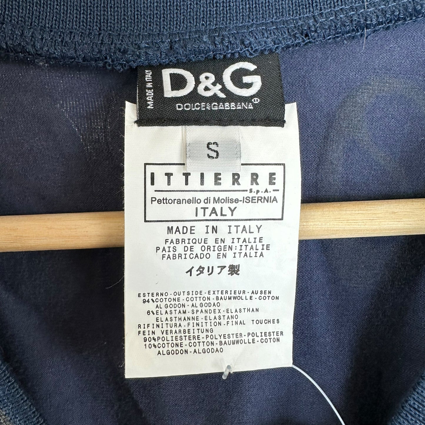 D&G Navy Blue Lace Up Long Sleeve T-Shirt
