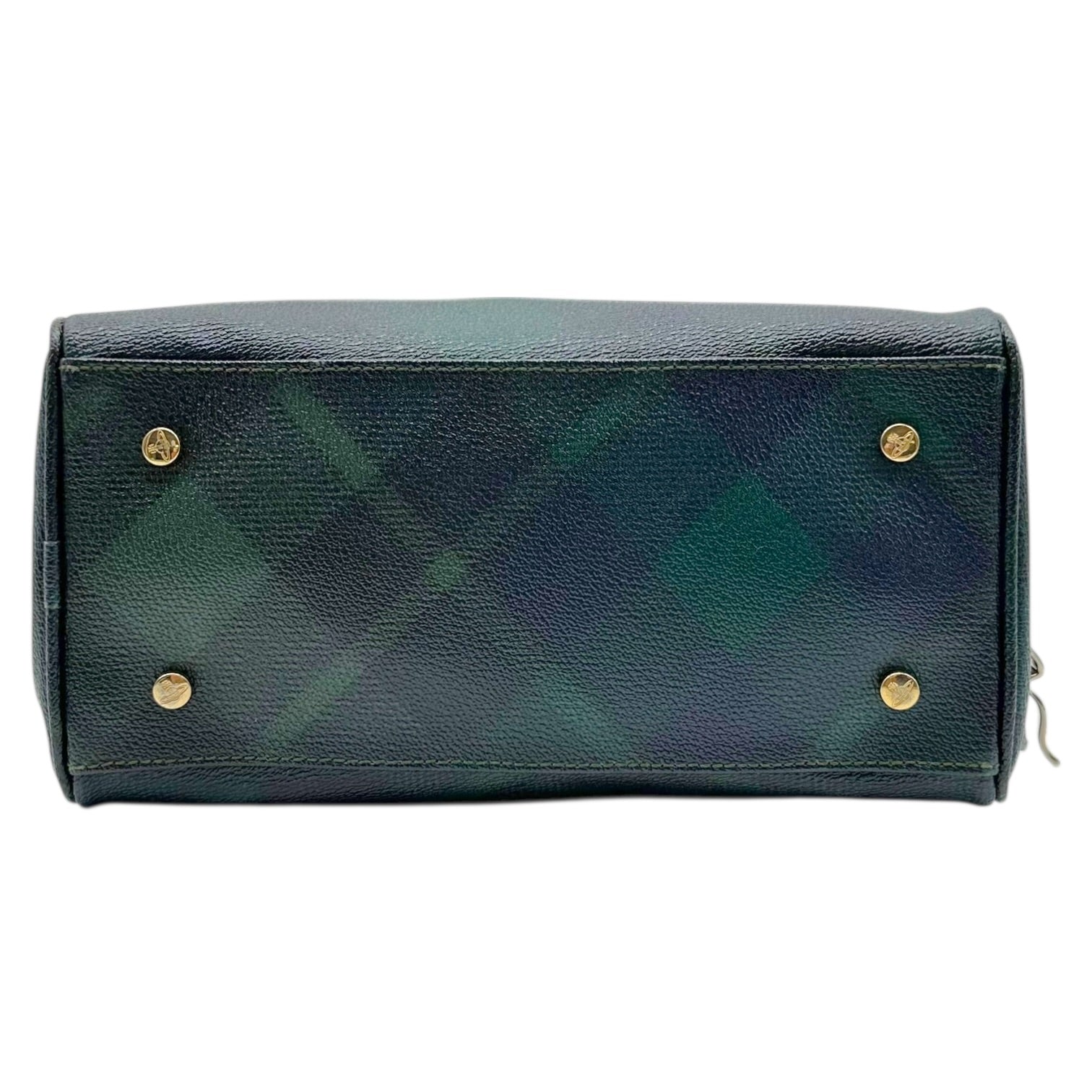 Vivienne Westwood Derby Handbag Green Navy Tartan Print