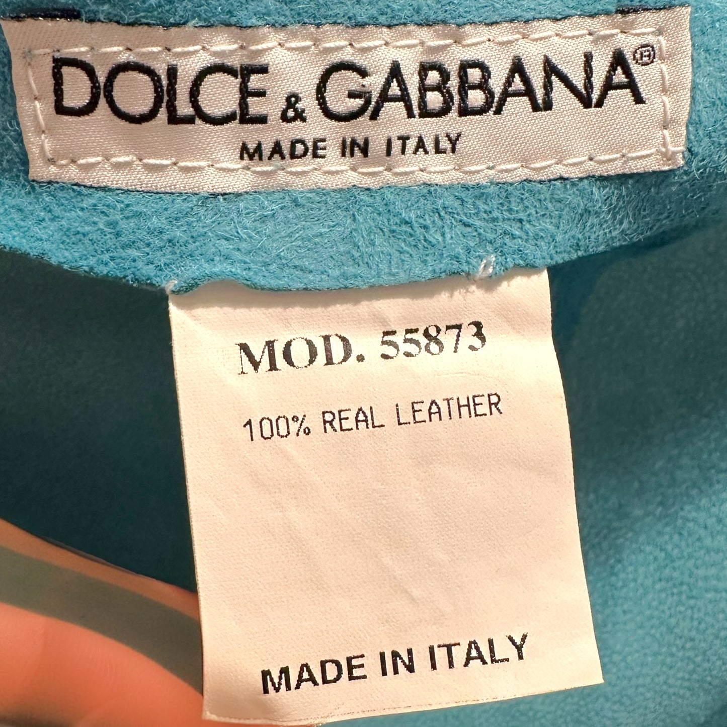 Dolce & Gabbana Turquoise Blue Suede Maxi Skirt