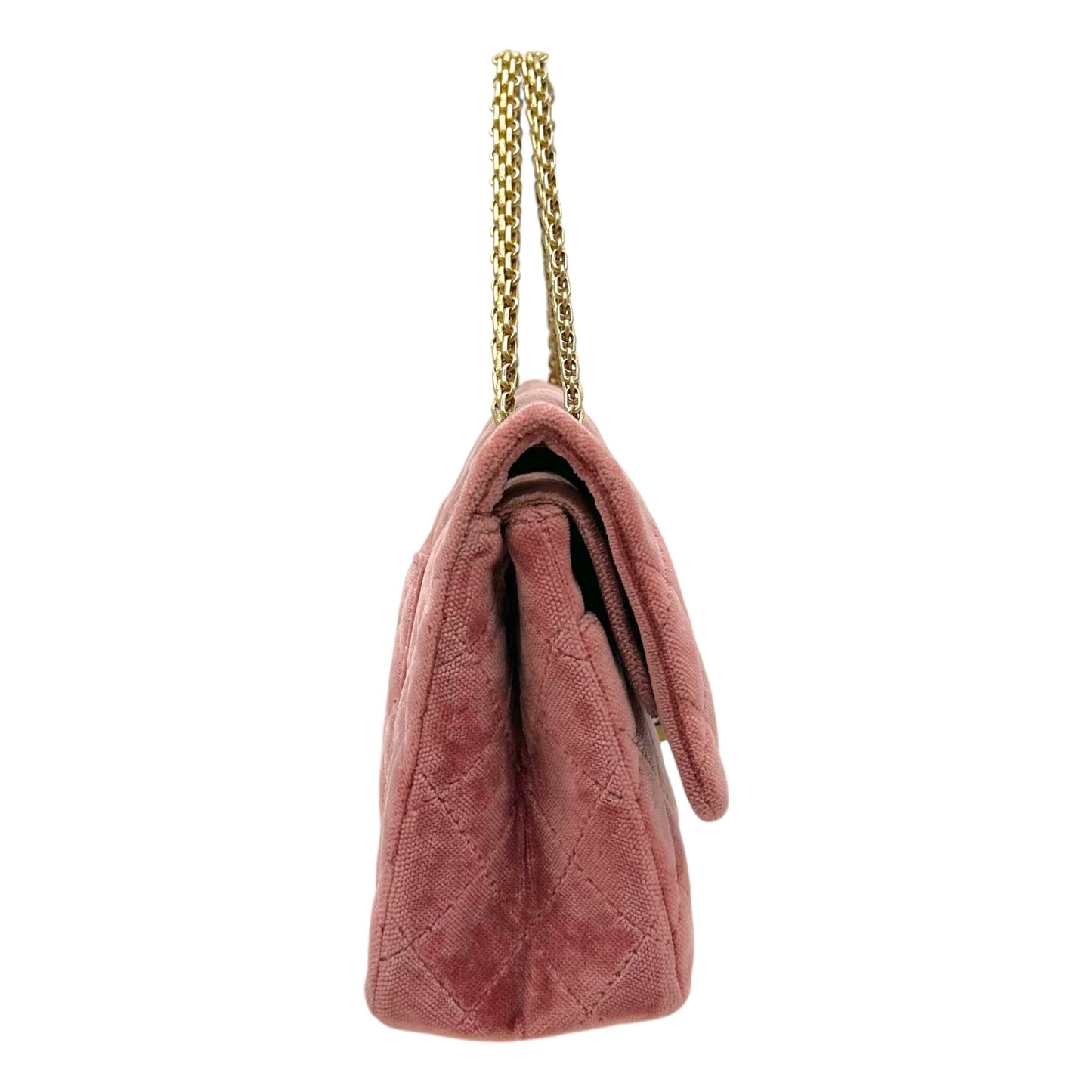 Chanel Pink Velvet Reissue 2.55 Medium Double Flap Bag 2017-18