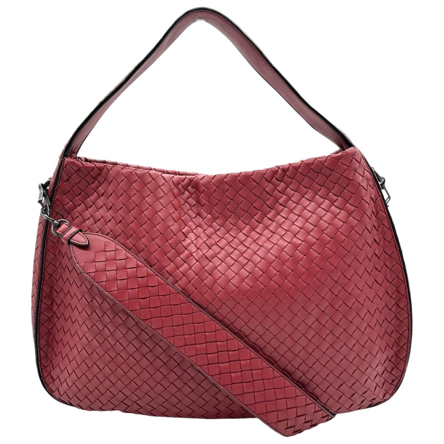 Bottega Veneta Dark Red Intrecciato 2-Way Hobo Bag - Outfit Repeater