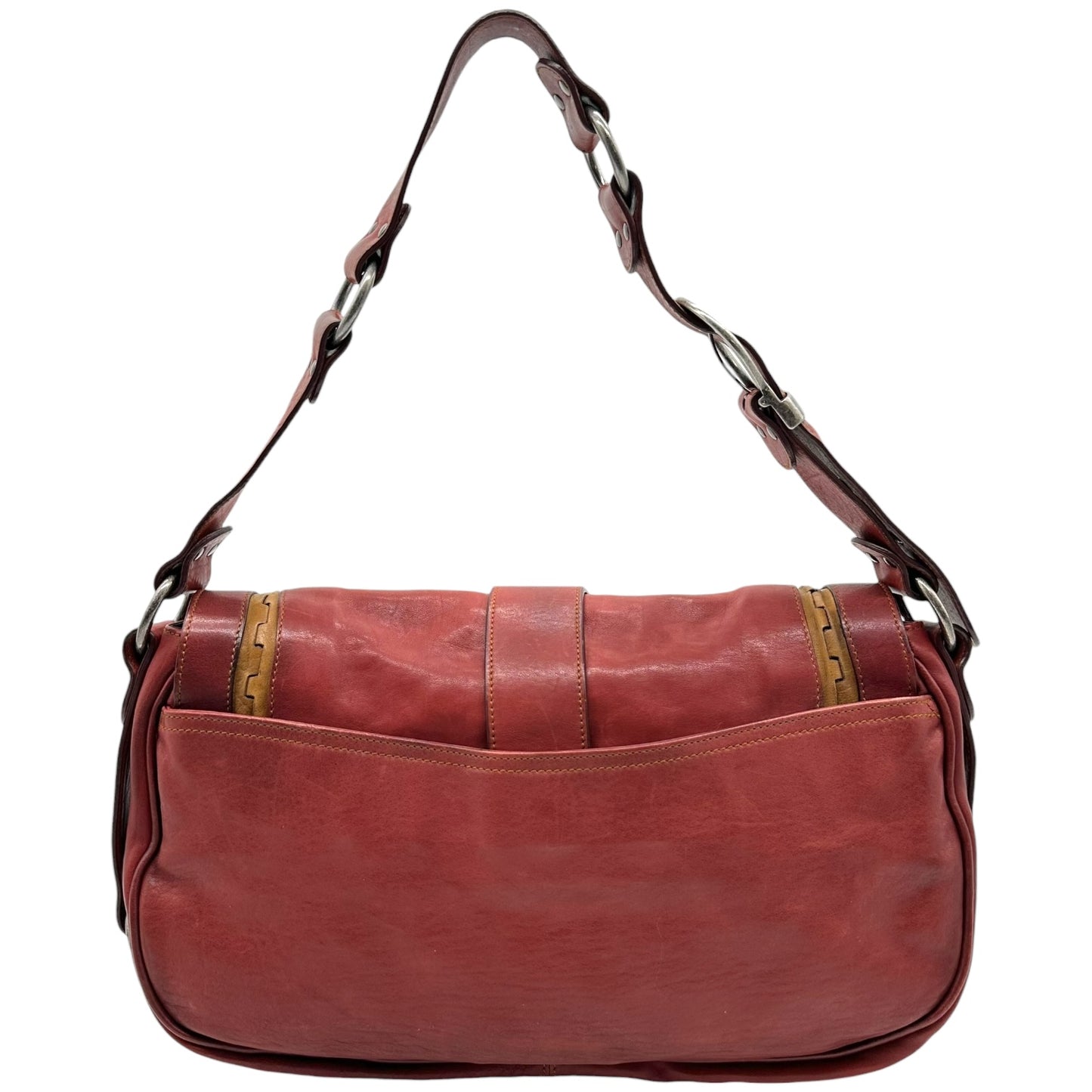 Christian Dior Burgundy Leather Gaucho Saddle Shoulder Bag