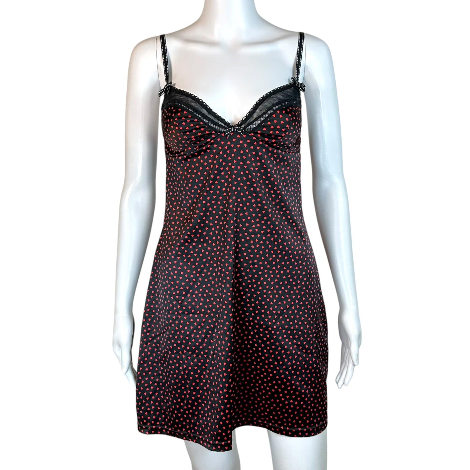 D&G Mini Slip Dress Heart Print Spaghetti Straps A-Line