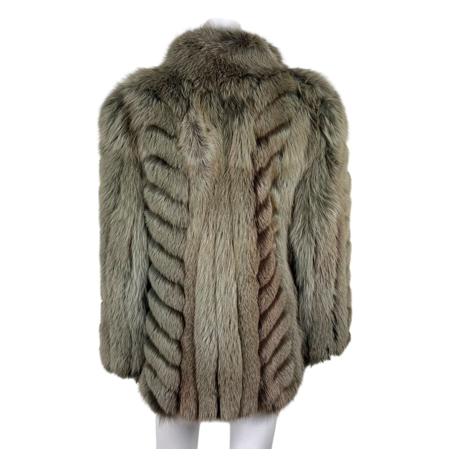 Vintage Saga Brown & Green Fox Fur Coat