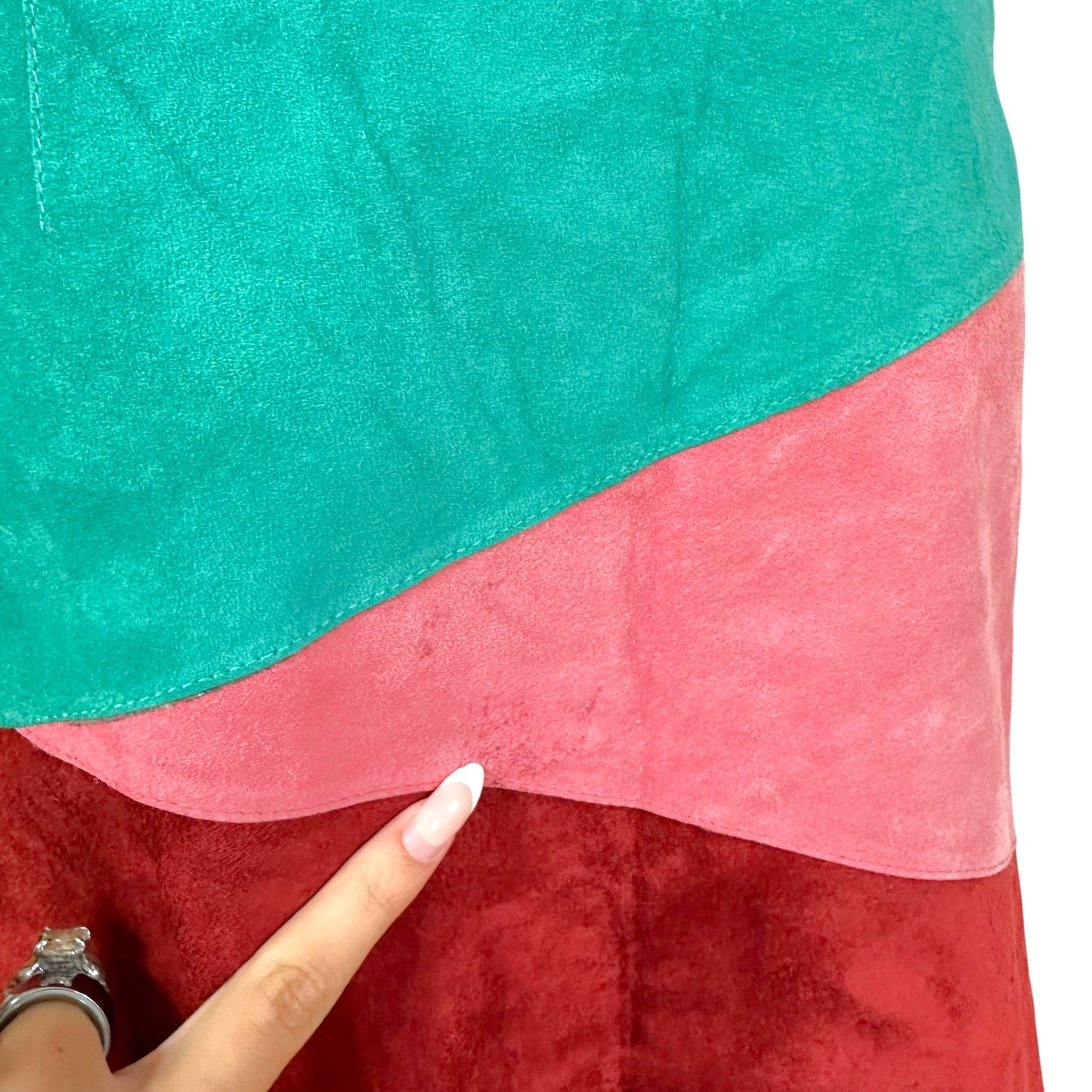 Dolce & Gabbana Multicolor Patchwork Suede Midi Skirt