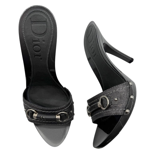 Christian Dior Denim Mule Heels