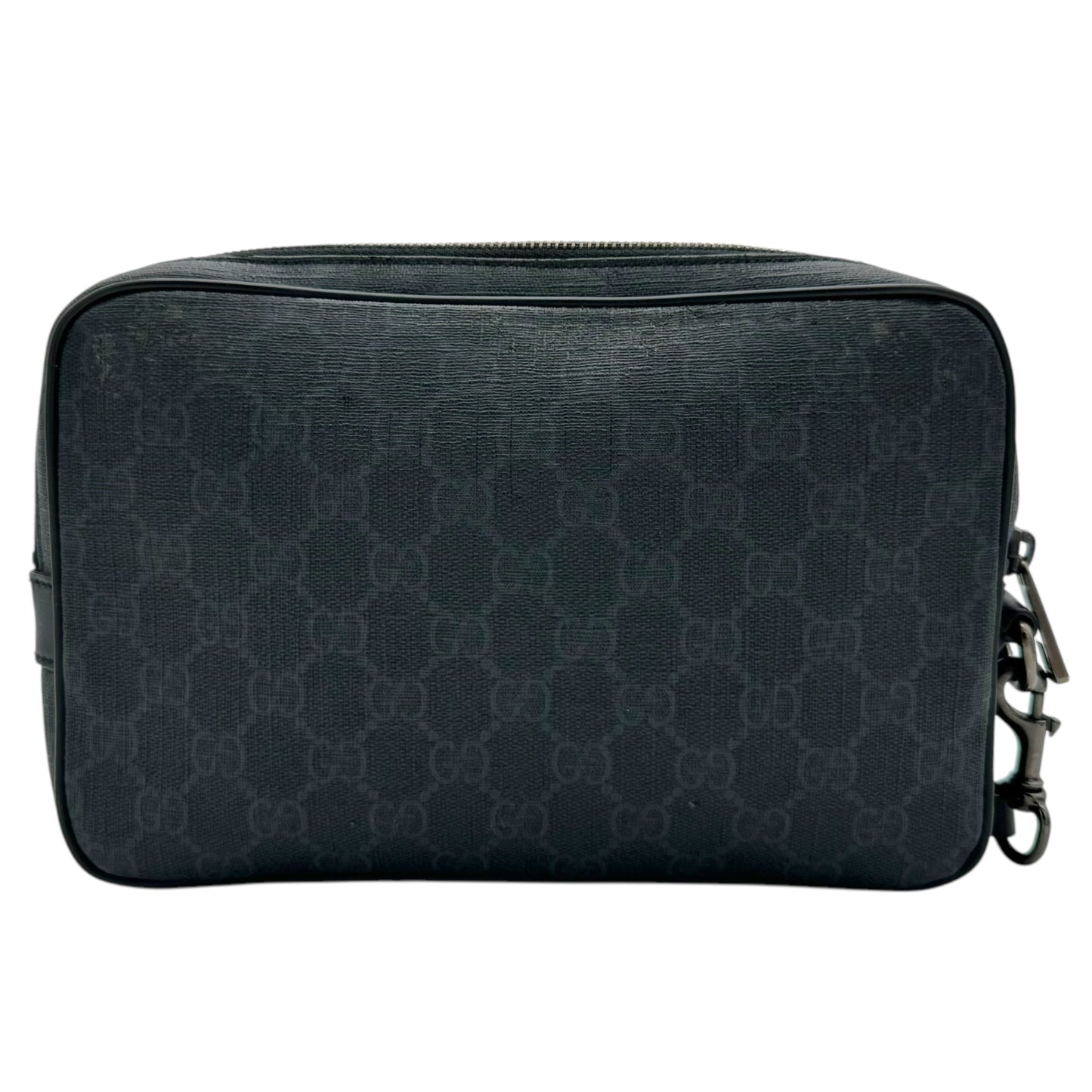 Gucci Black Monogram Cosmetic / Toiletry Bag