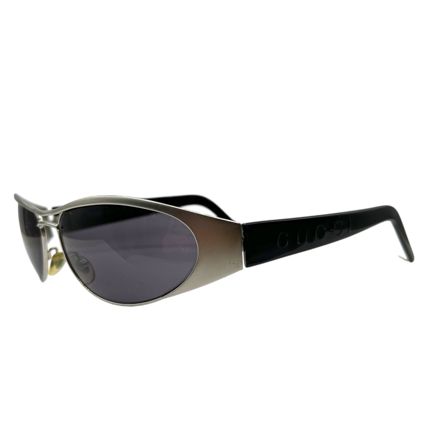 Gucci by Tom Ford Silver & Black GG2381 Oval Aviator Sunglasses
