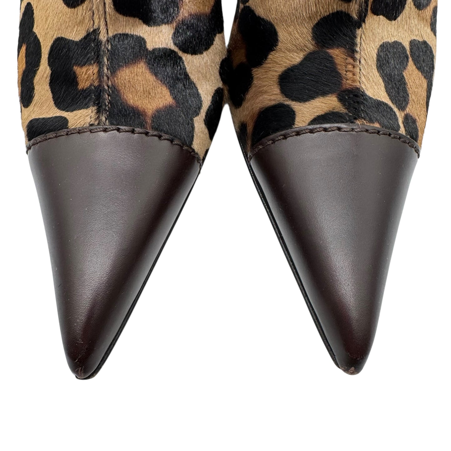 Dolce & Gabbana Leopard Print Ponyhair Heeled Logo Boots - Outfit Repeater