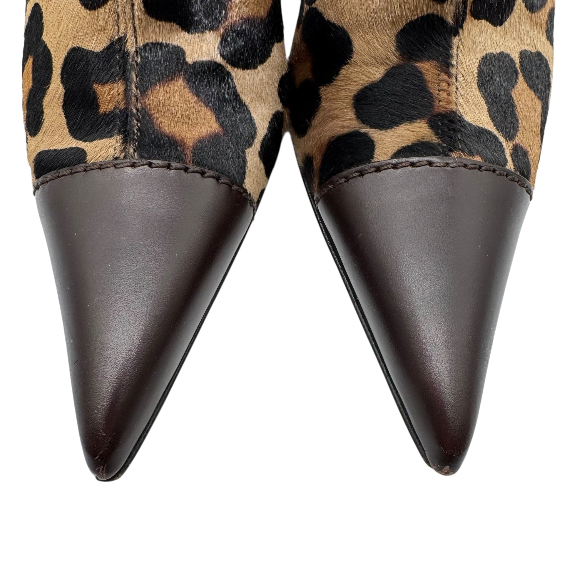 Dolce & Gabbana Leopard Print Ponyhair Heeled Logo Boots - Outfit Repeater