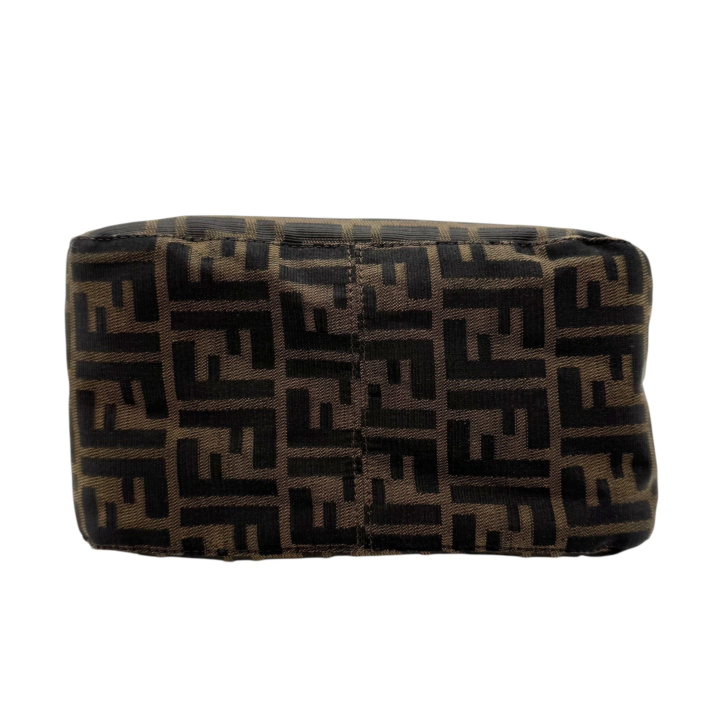 Fendi Brown Zucca Monogram Fold-Over Square Baguette Bag