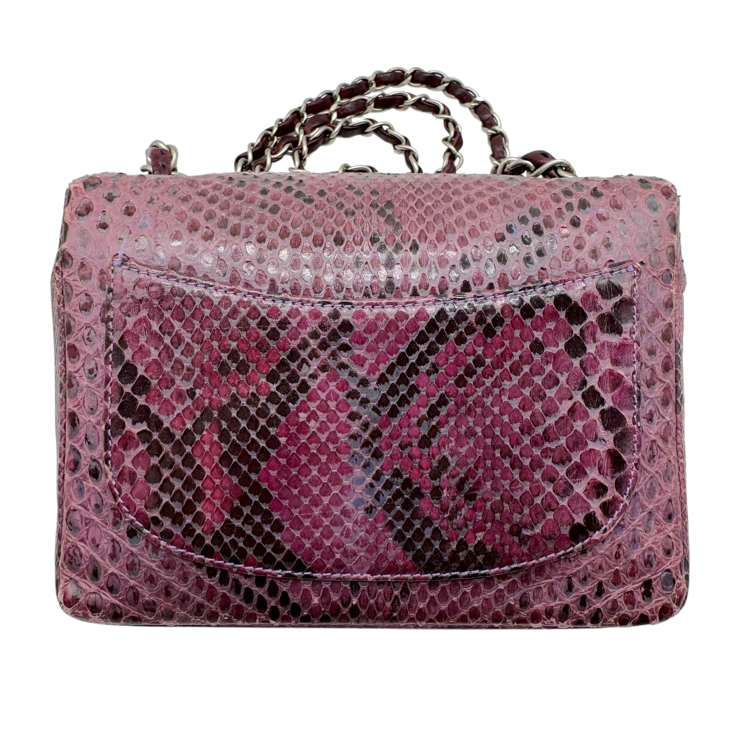 Chanel Purple Python Small Square Flap Bag