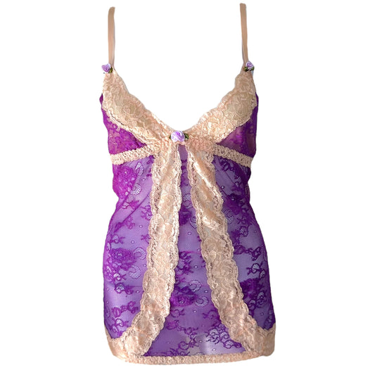 Dolce & Gabbana Underwear Pink & Purple Lace Babydoll Cami