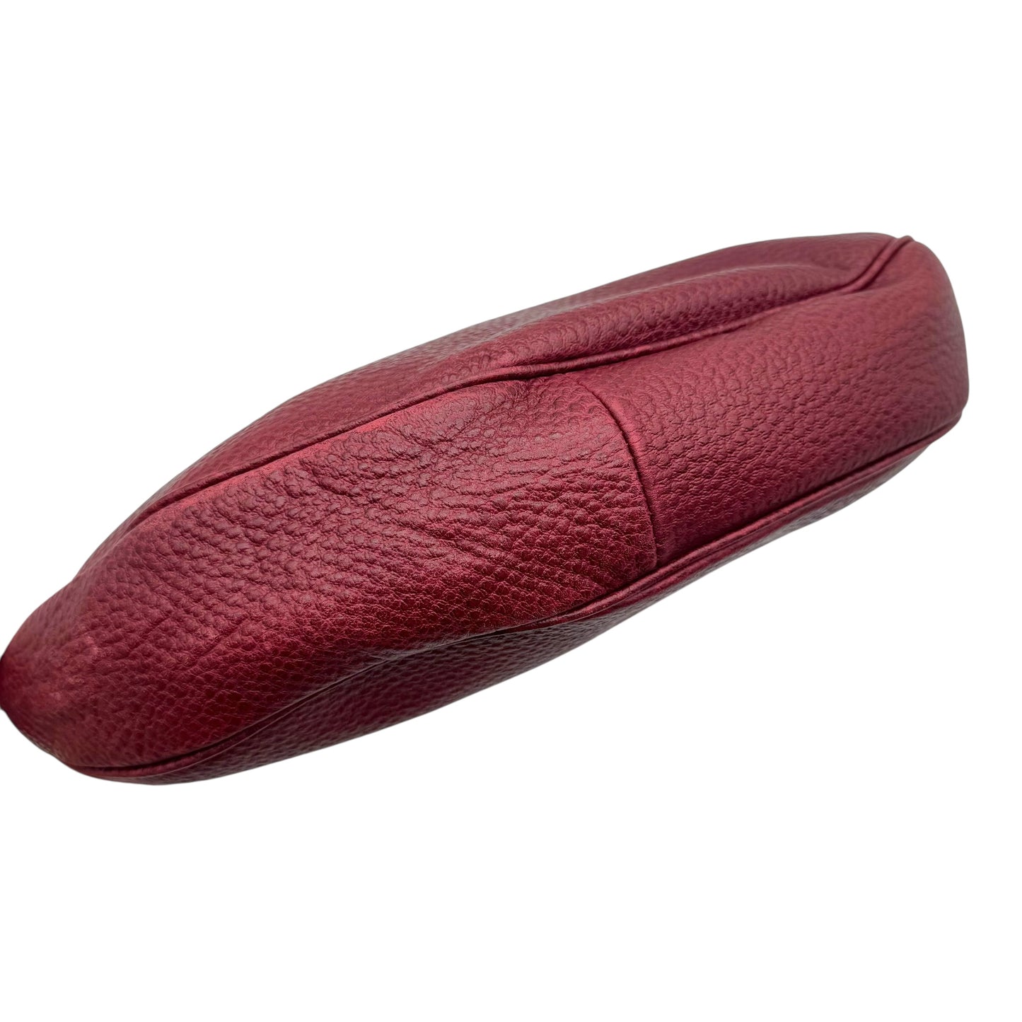 Gucci Burgundy Leather Metal Bamboo Ring Hobo Bag